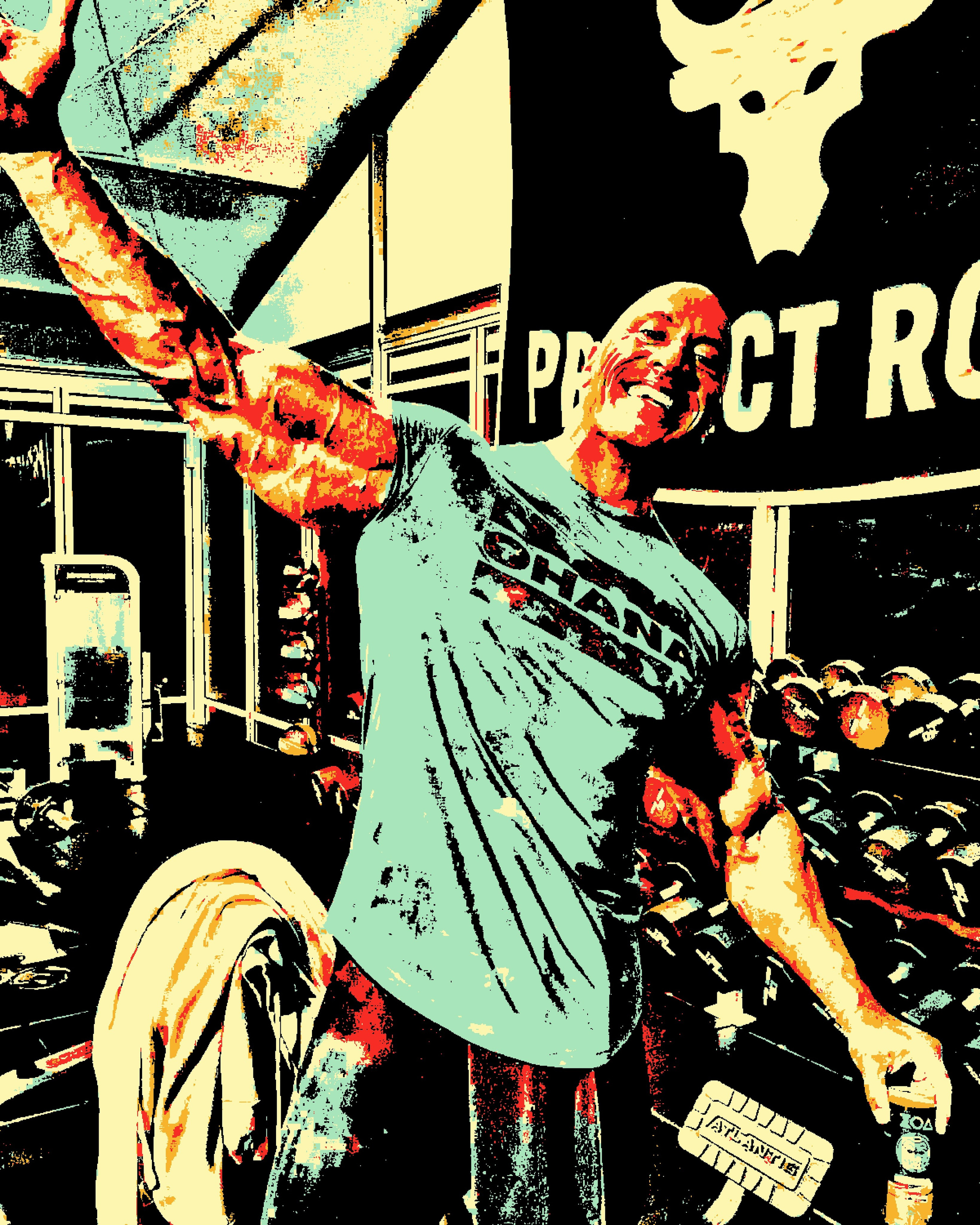 Дуэйн Джонсон (Dwayne Johnson). Визуальный арт пиксельный художник Василь Пиксель