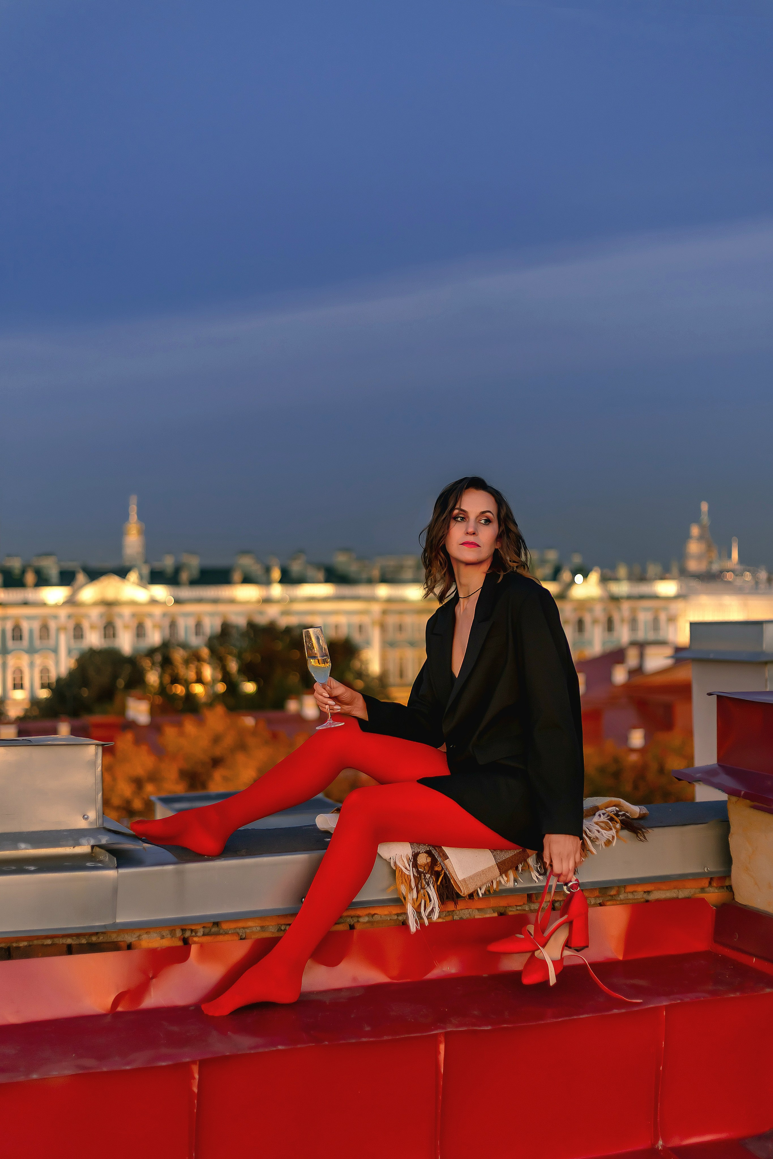 Женская съемка на крыше в закате. Фотограф в Санкт-Петербурге Анастасия Полякова