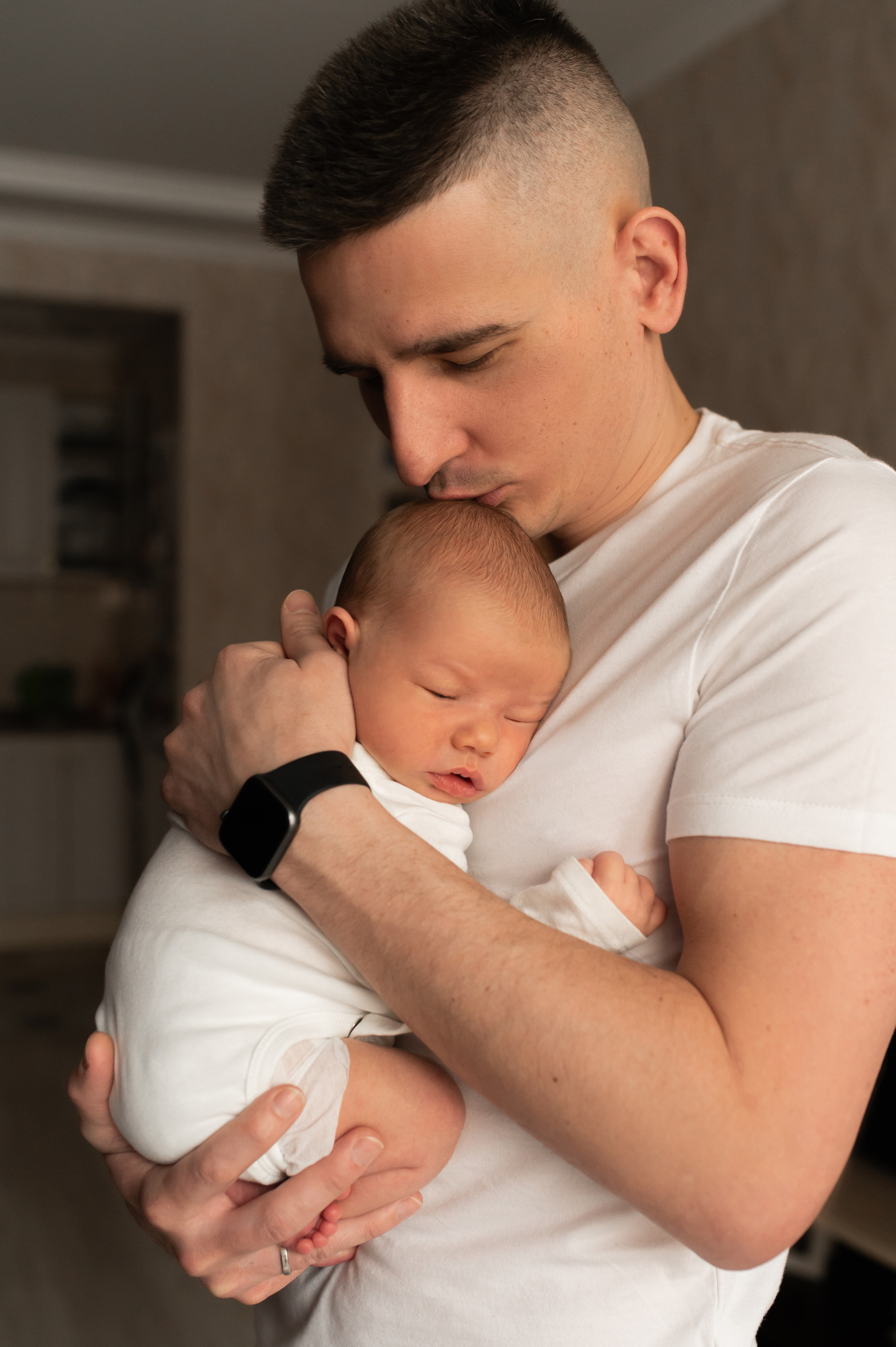 Домашняя съемка с новорождённым. Семейный фотограф в Москве Ольга Барсукова