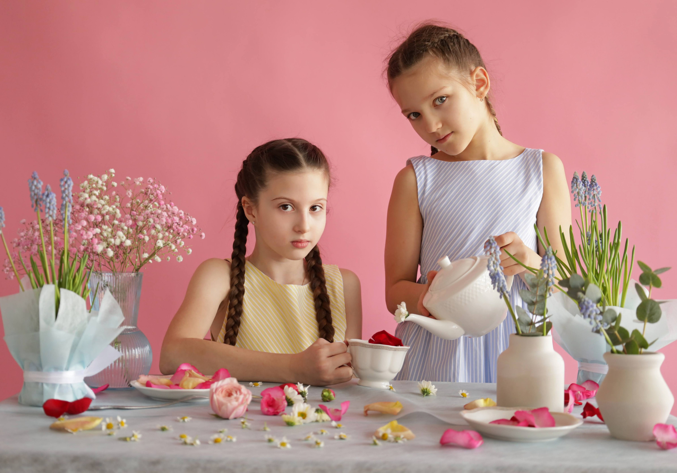 Фотосессия с цветами в фотостудии