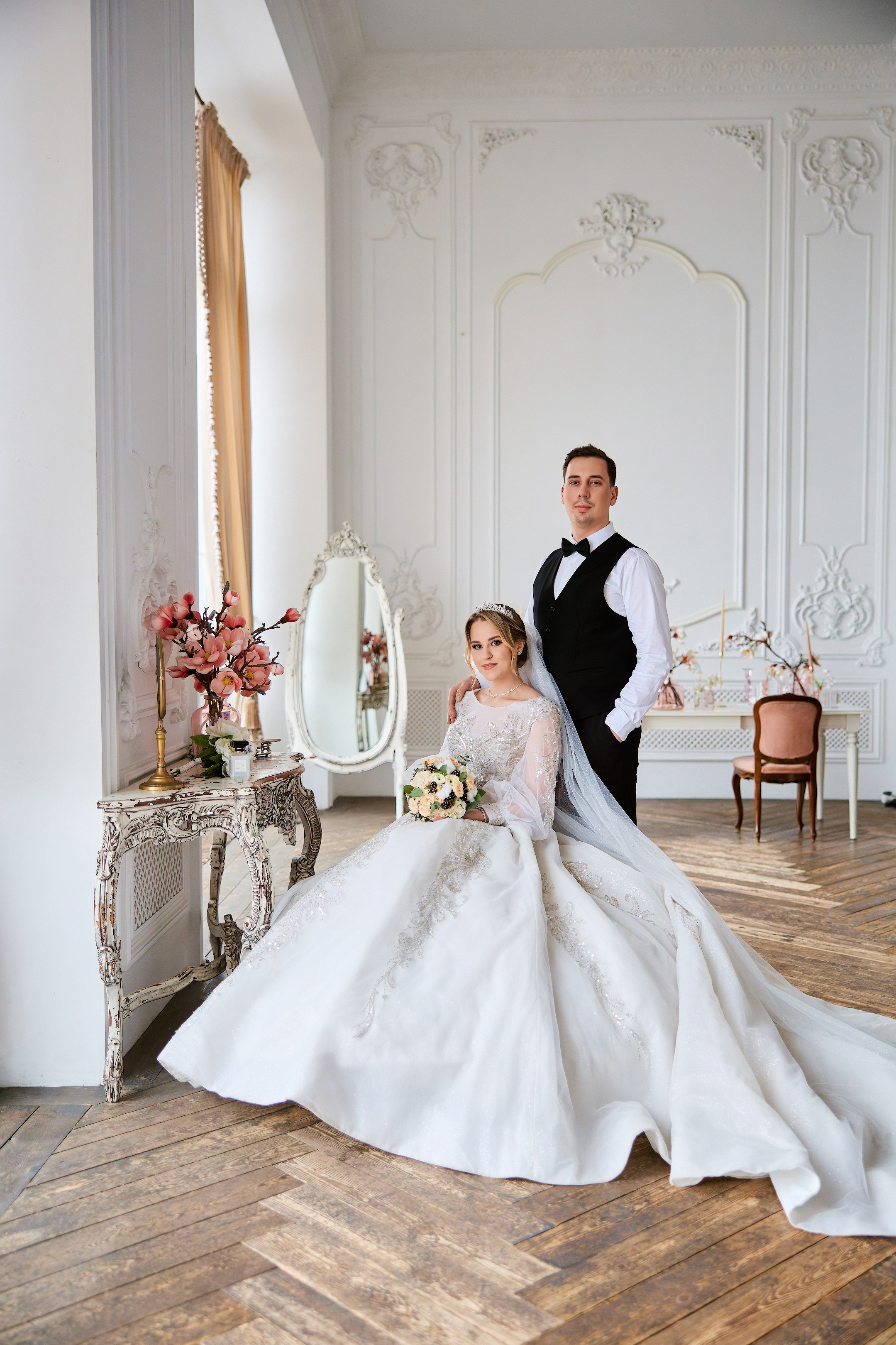 Свадебная фотосессия в студии. Свадебный фотограф Сергей Колбинский