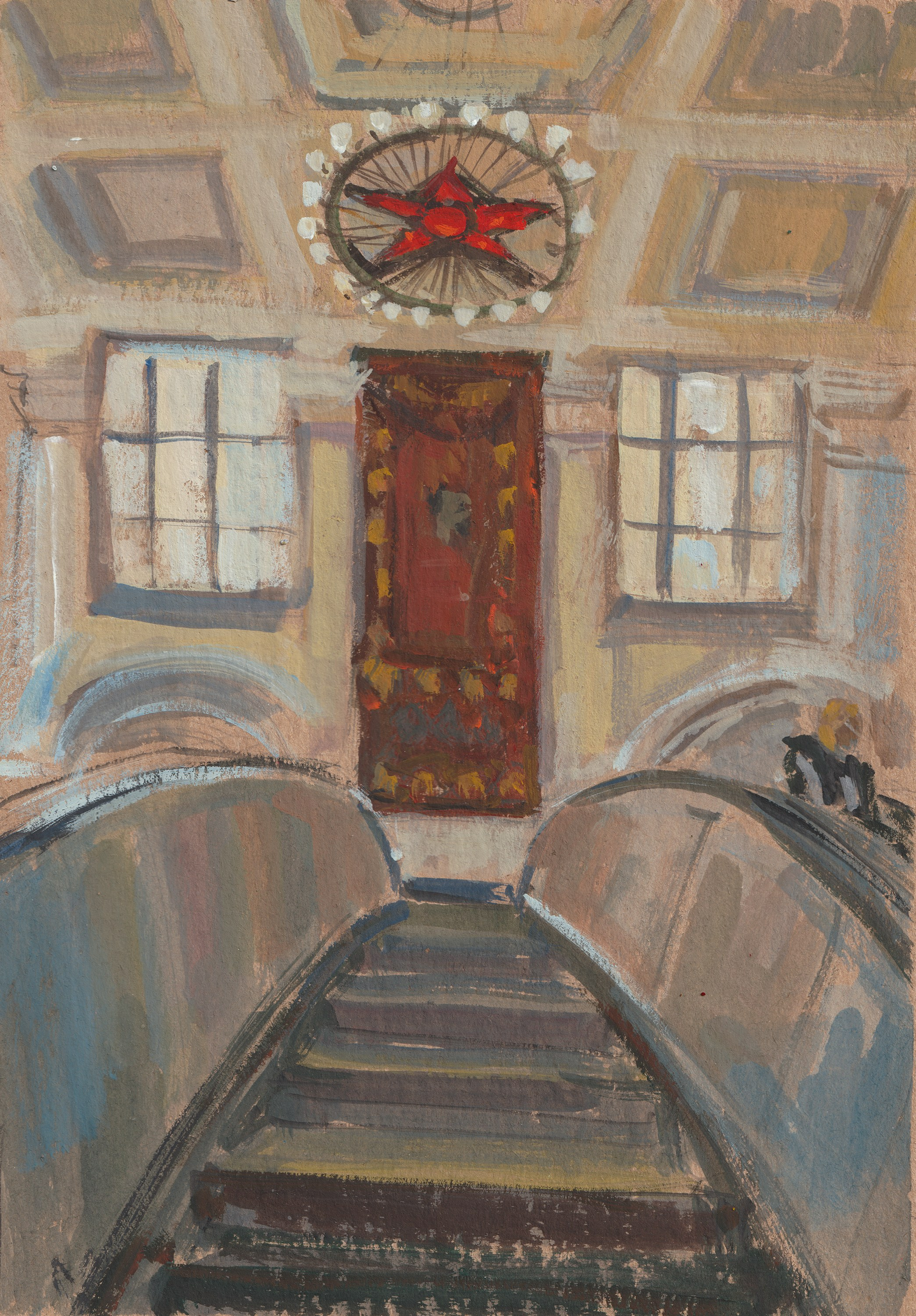 "A study. Dobryninskaya" paper, tempera 28.5x20cm, 2026 not for sale