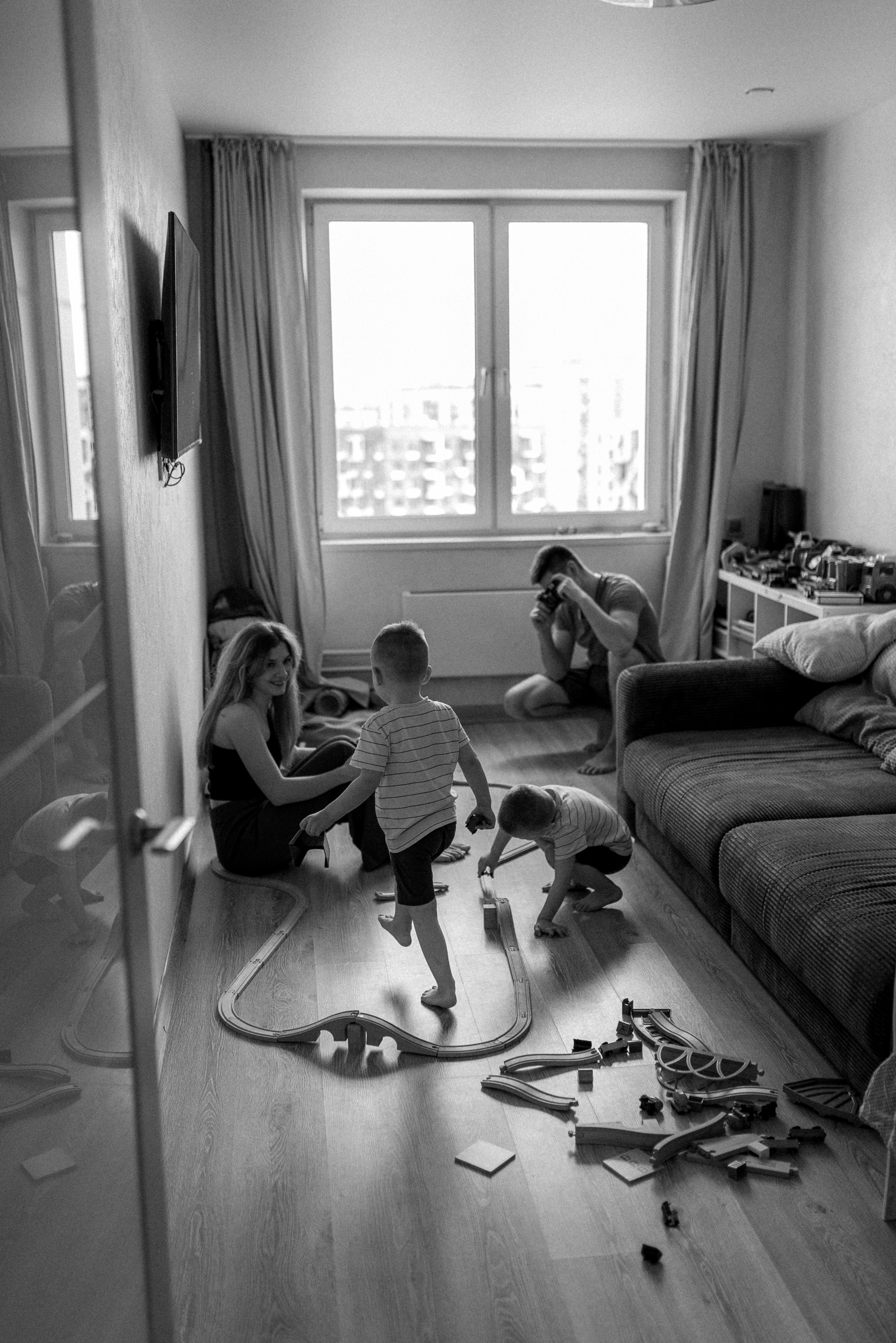 Веселая домашняя съемка. Семейный фотограф в Москве Екатерина Север