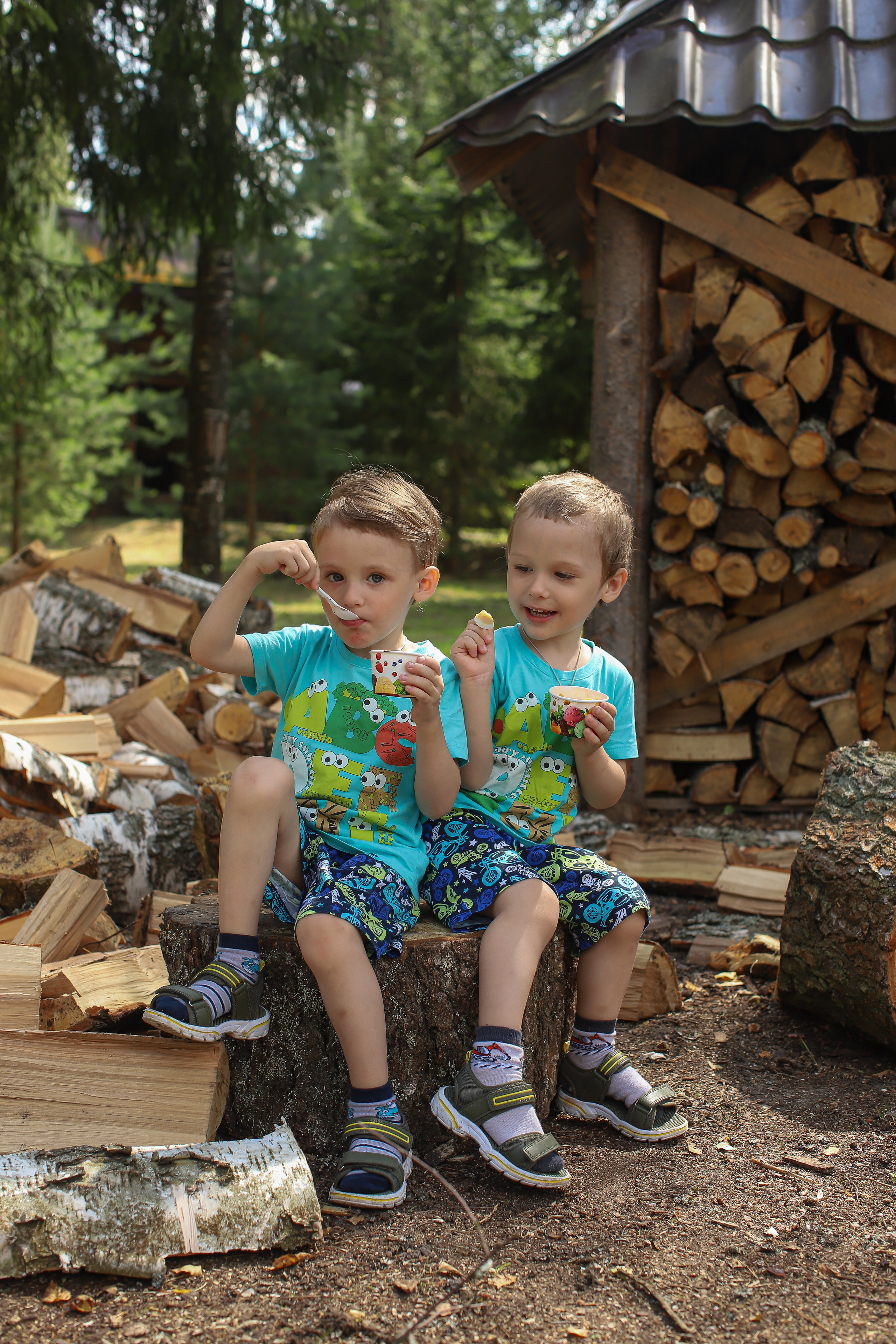 Миниатюра на пеньках. Детский и семейный фотограф Мария Киселёва. Москва