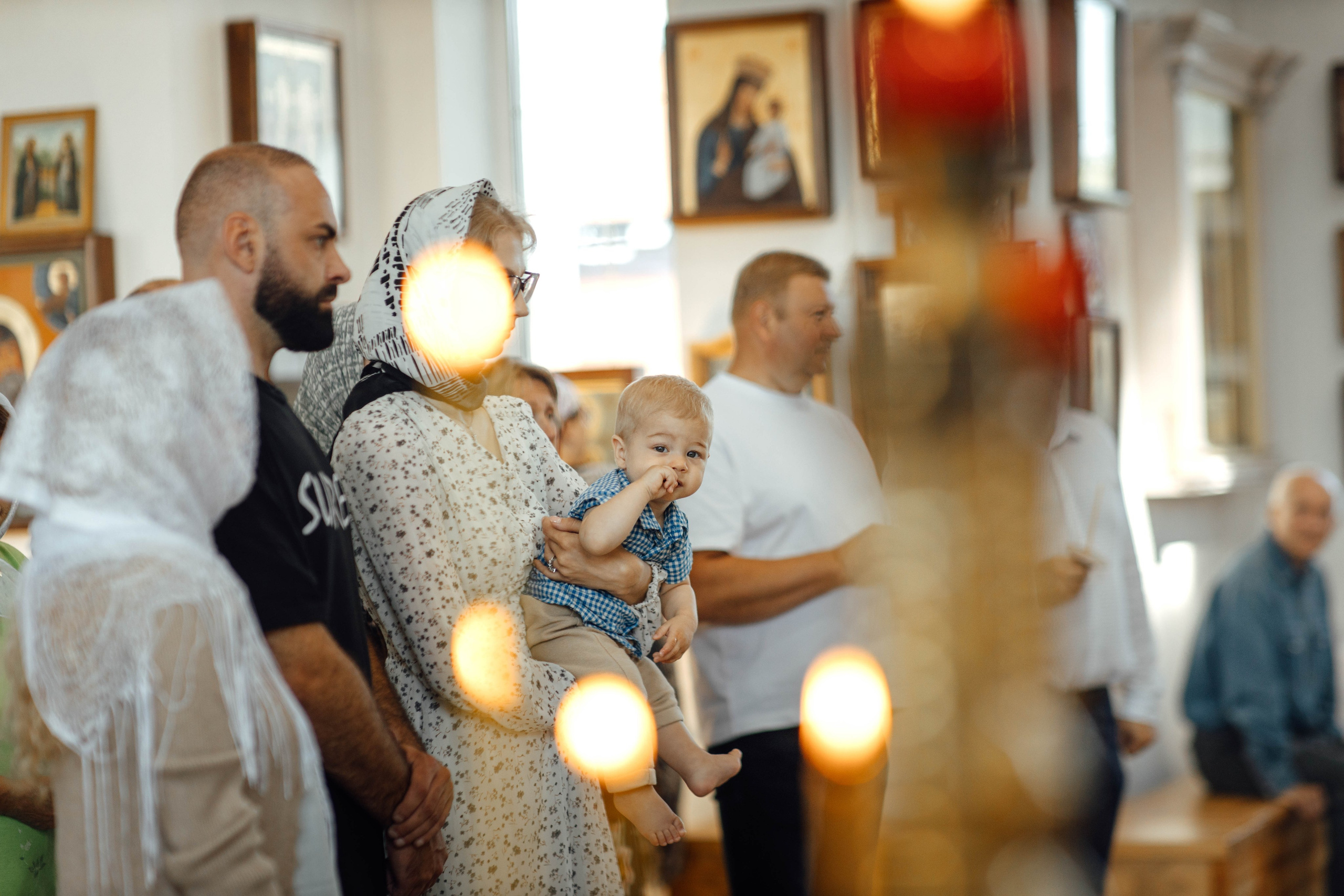 Крещение Энвера (Михаила), д. Колядищи, храм Успения Пр. Богородицы, август 2025