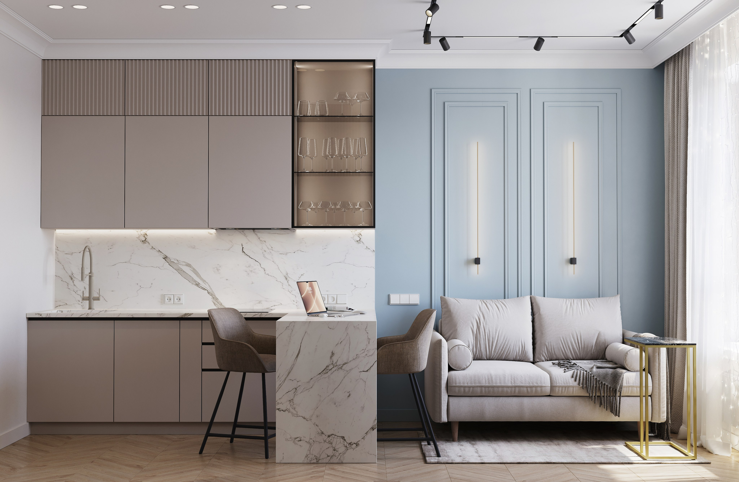 Датские кварталы 38 m². Заказать 3d визуализацию интерьеров — Дарья Веденёва