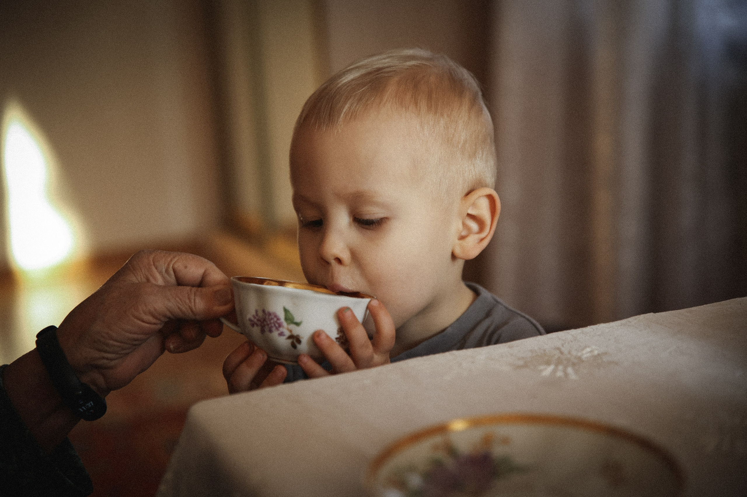 Семейная фотосессия домашняя фотосессия бабушка в гостях у бабушки. Фотограф Владимир Москва