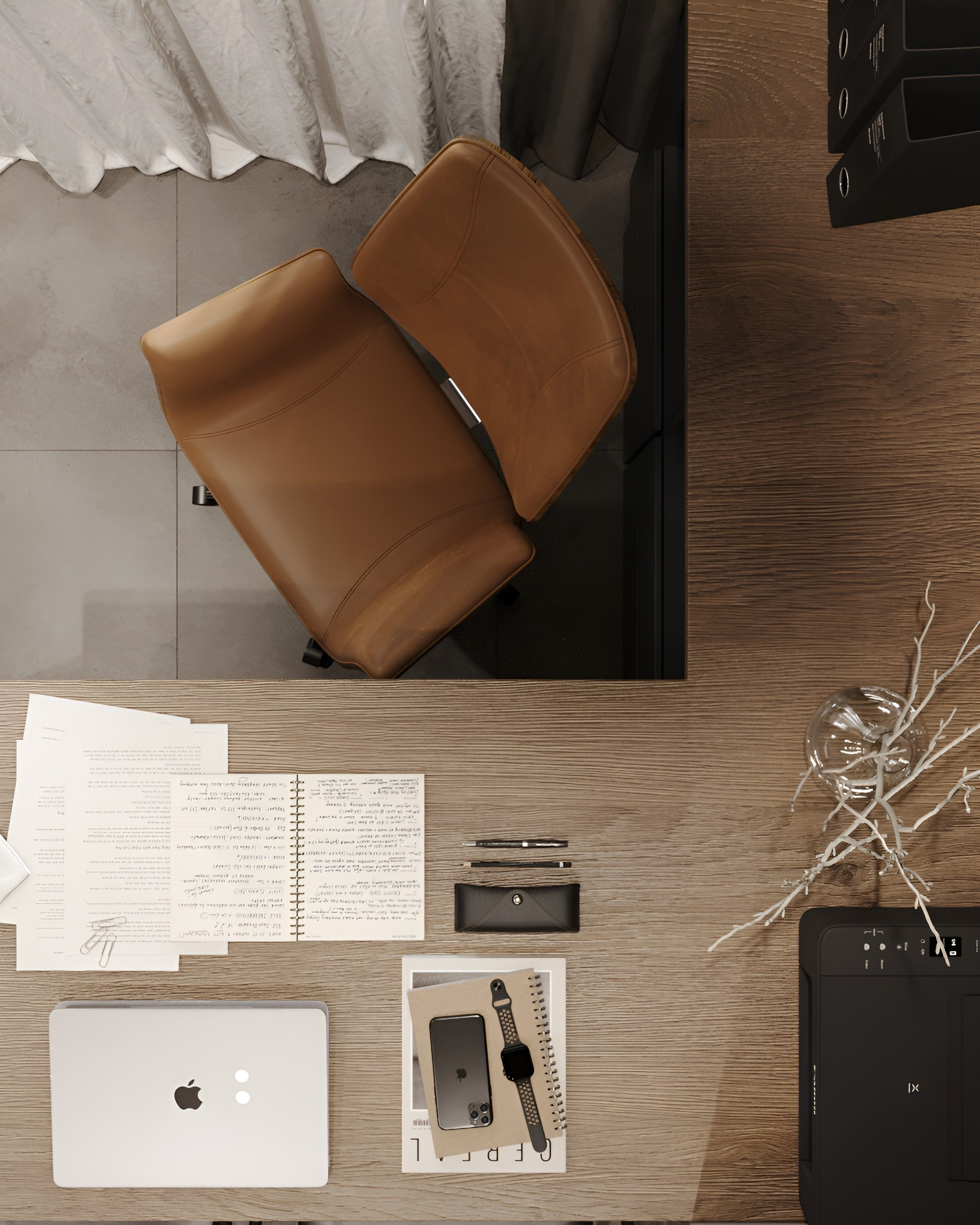 Офис в мужском стиле. 3D Визуализация интерьеров жилых и коммерческих помещений