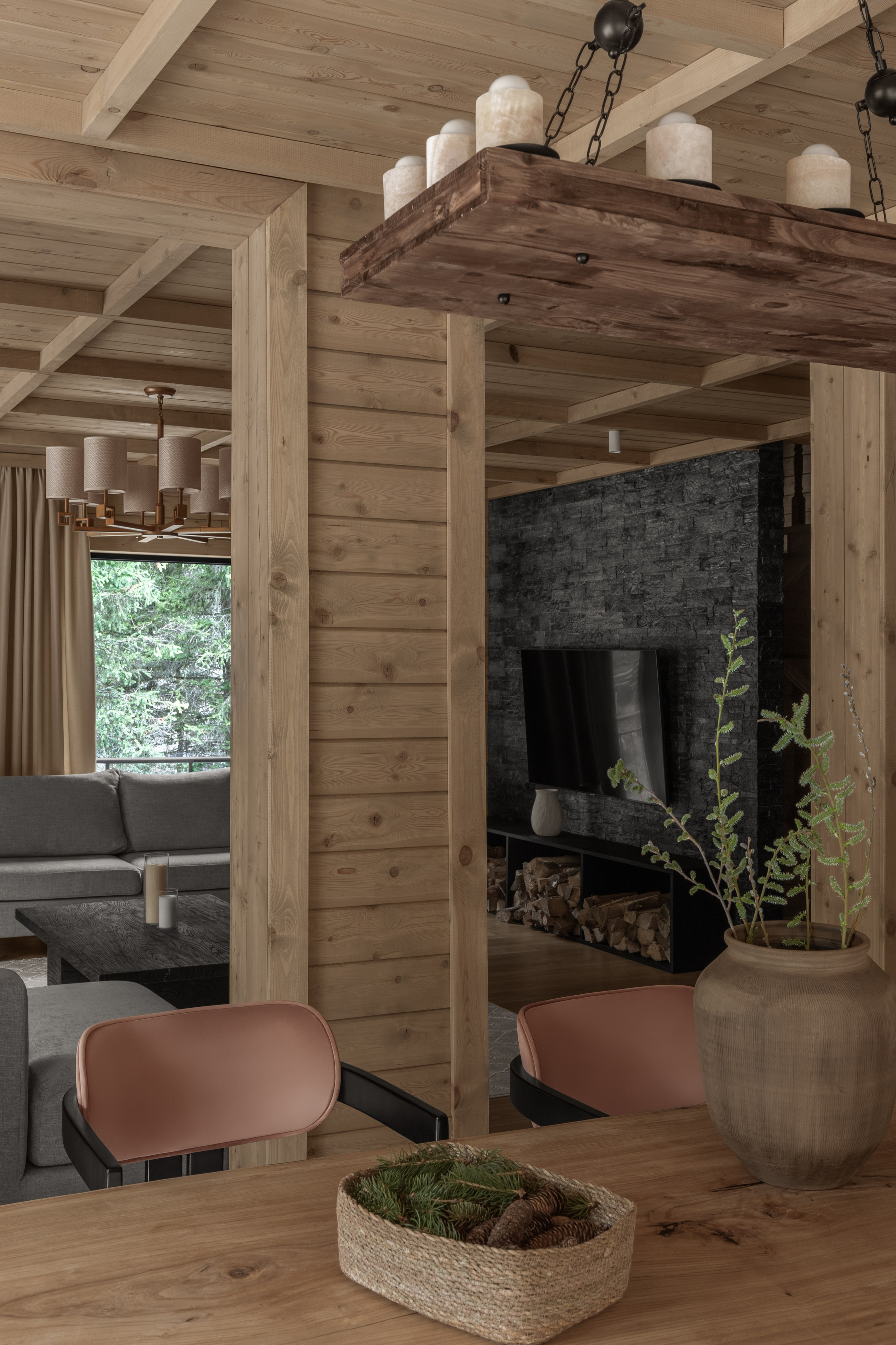 Фото отеля в деревенском дизайне, использование натуральных материалов в дизайн-проекте