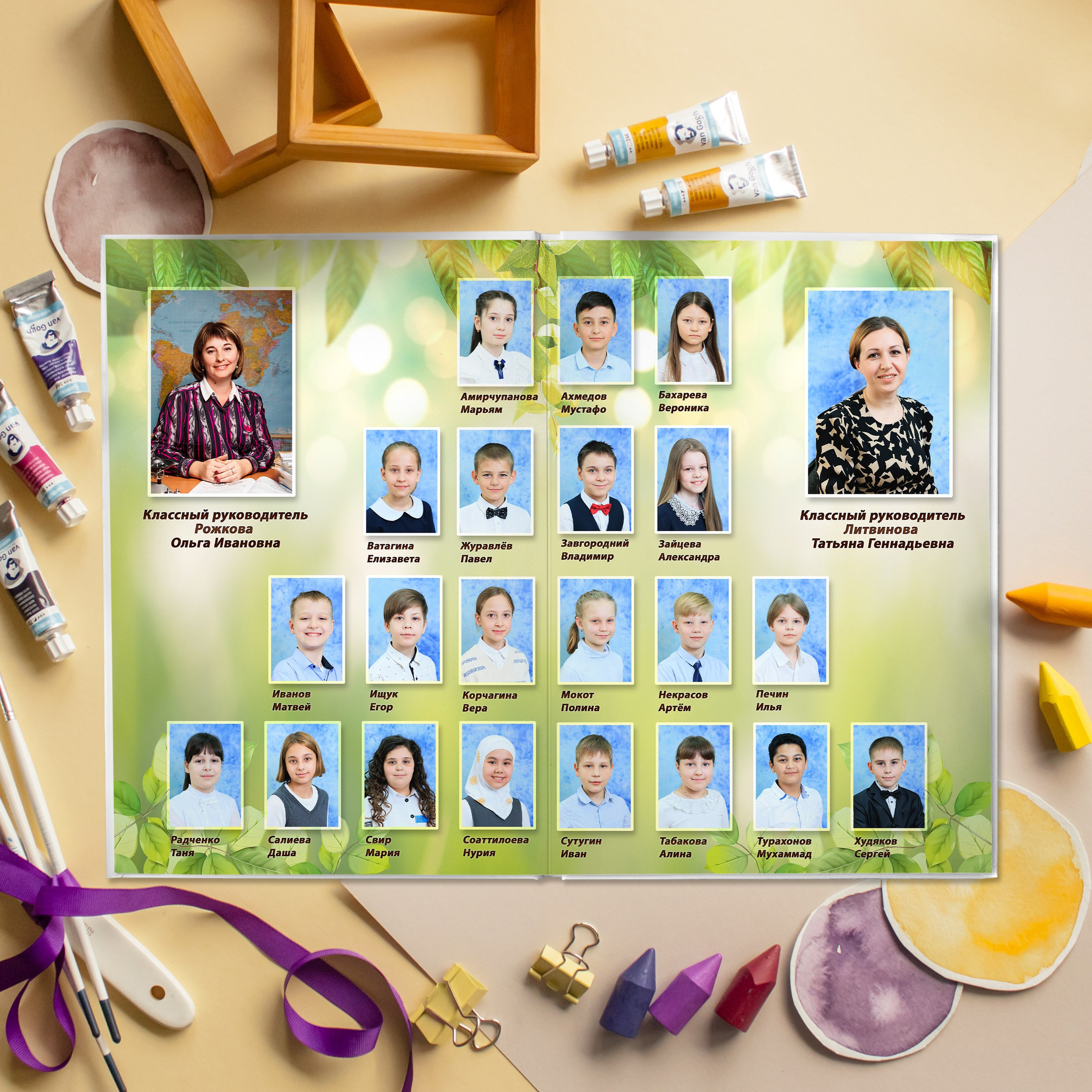 СТАНДАРТ 3 разворота. Выпускные альбомы для детского сада и школы в Москве