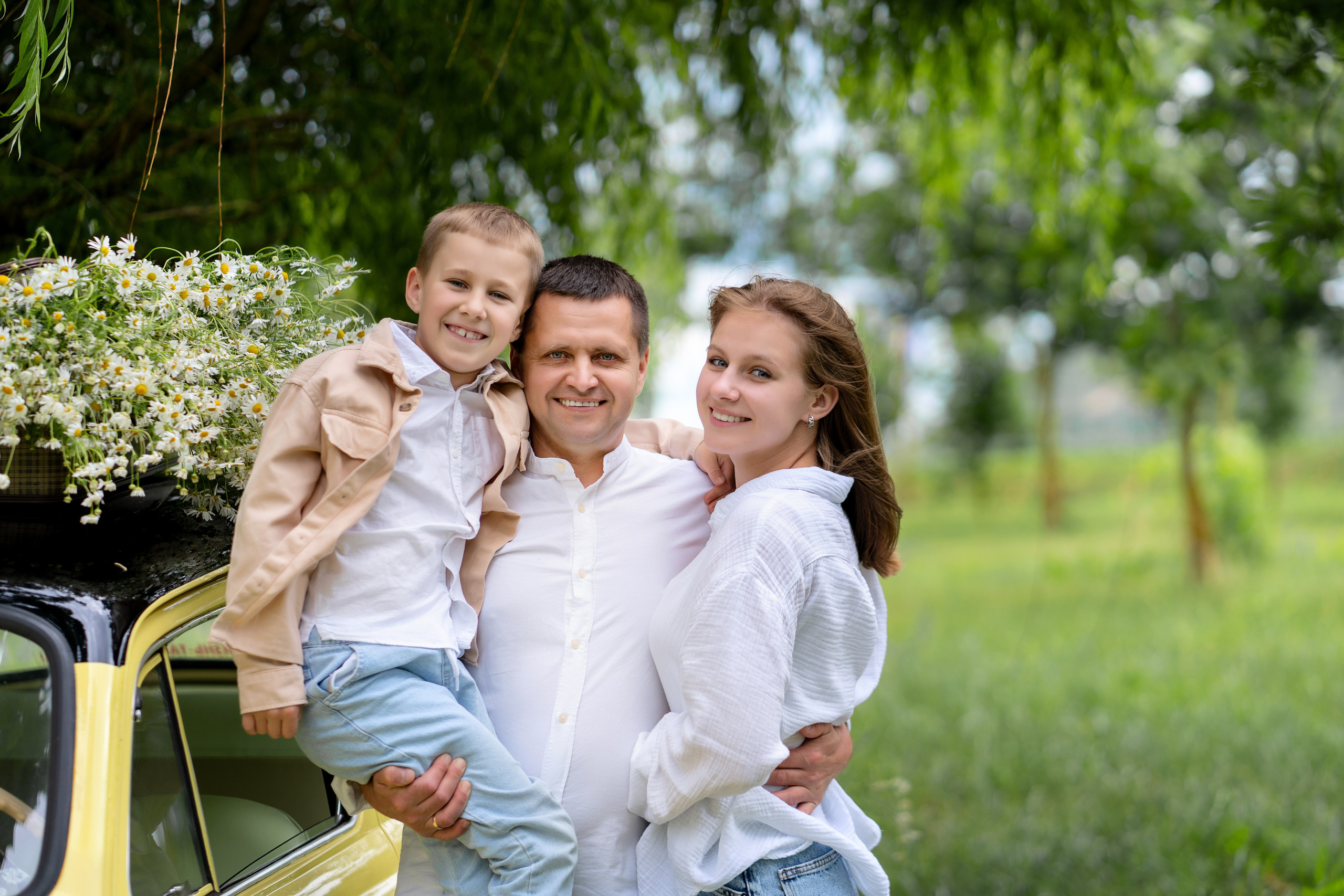 Фотодень Машина с ромашками. Семейный и свадебный фотограф Минск, Беларусь Анна Орловская