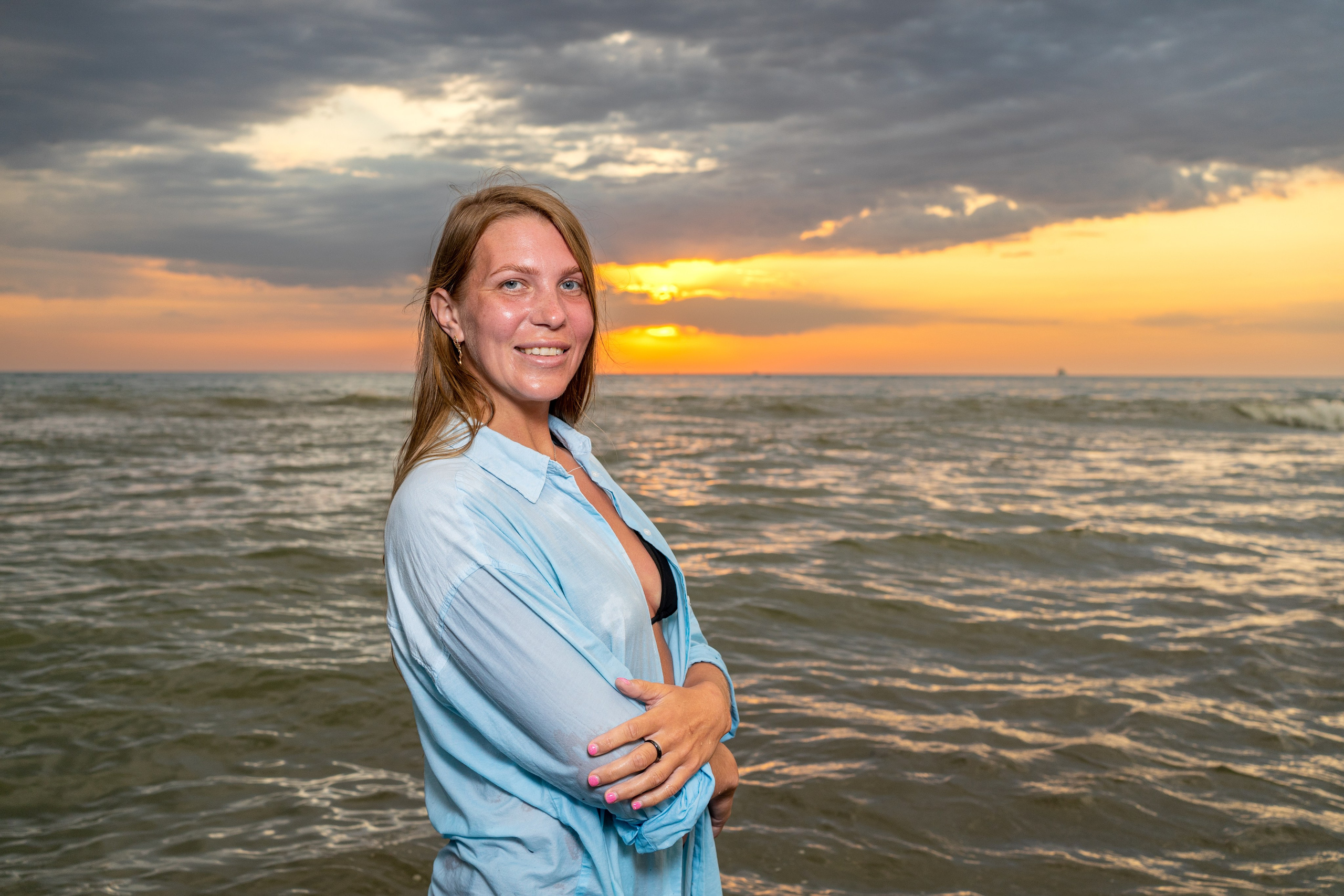 Семейная съемка на море на закате. Фотограф в Сочи Тиунова Маргарита и Тиунов Евгений