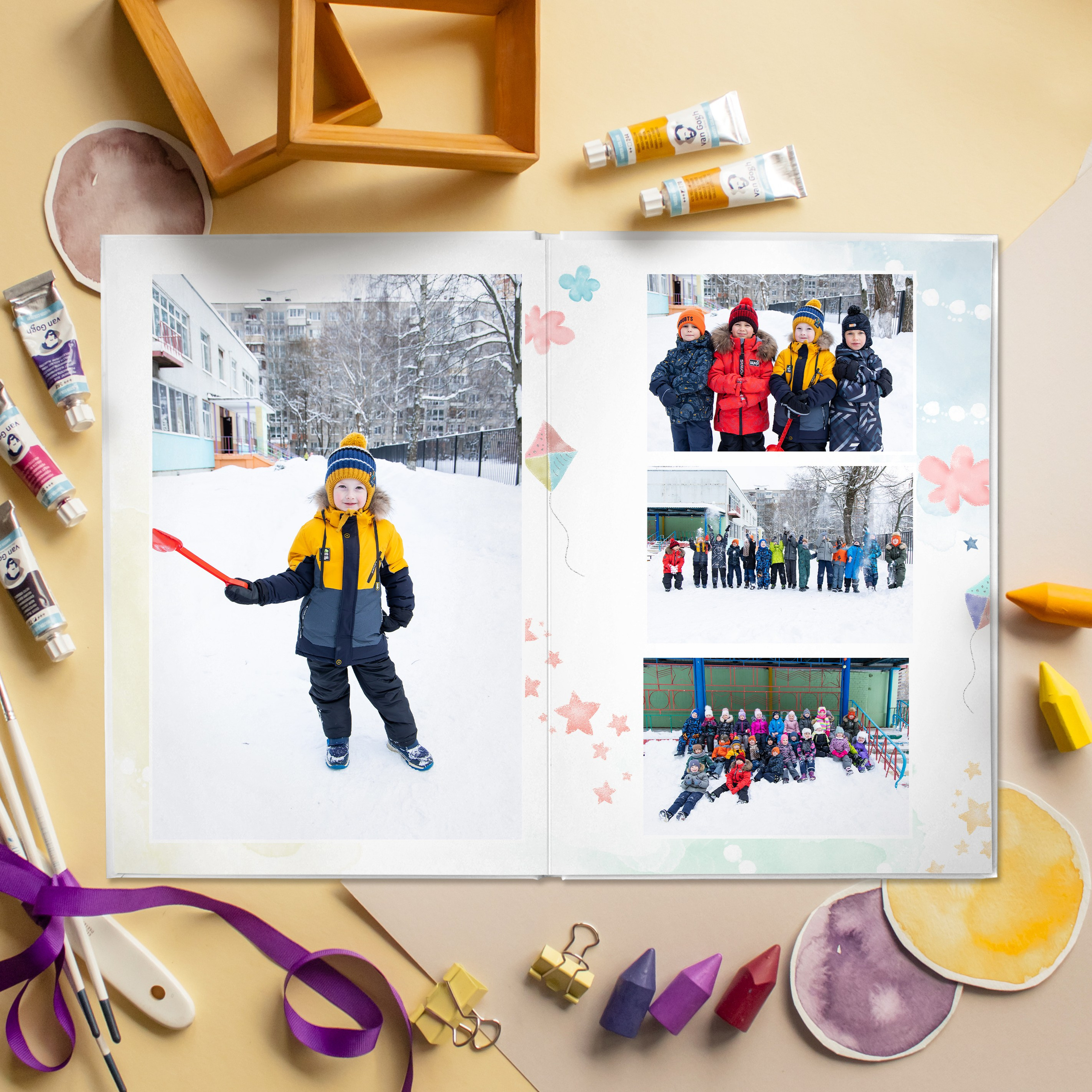 ЛАЙТ 3 разворота. Выпускные альбомы для детского сада и школы в Москве