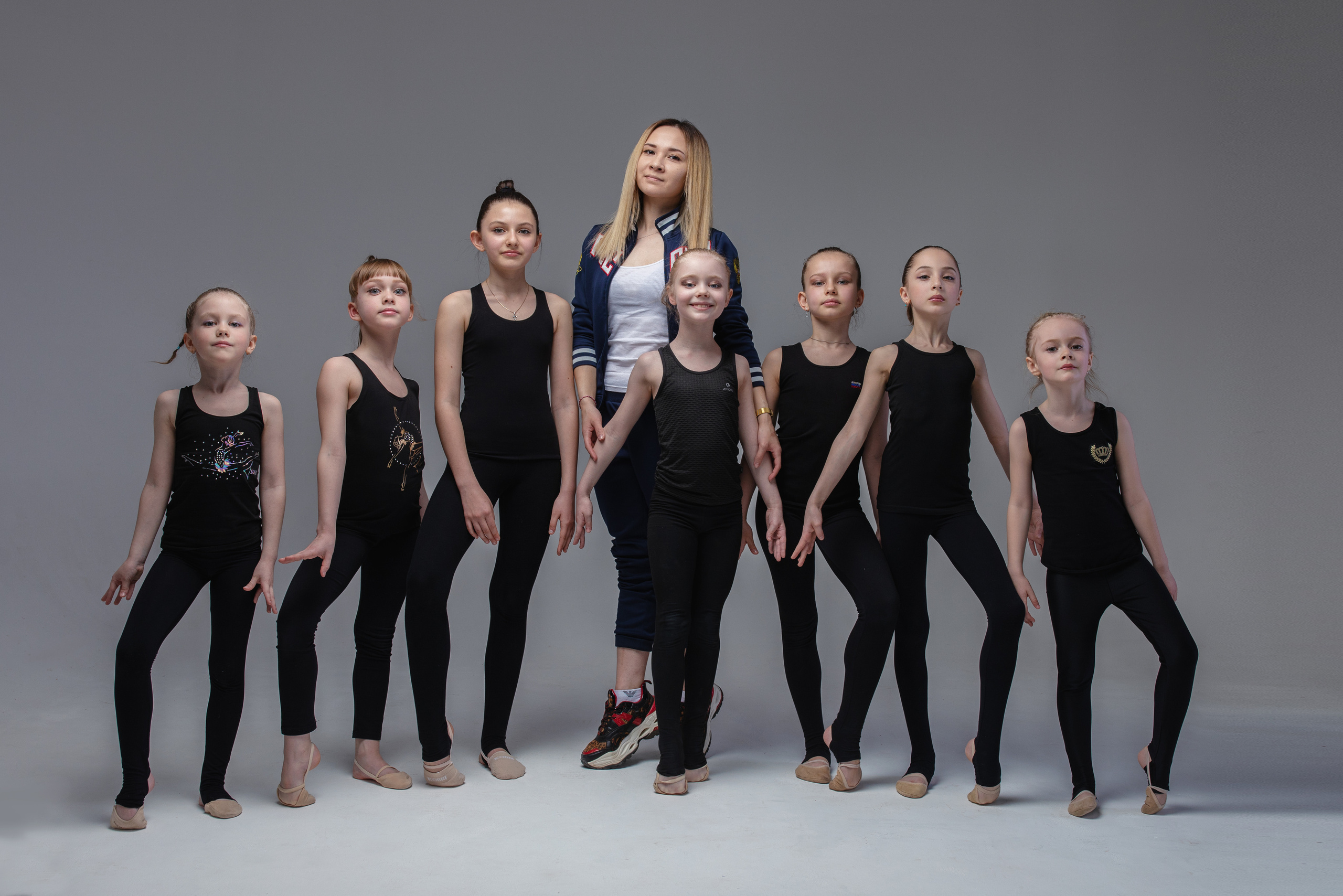 Спортивная групповая фотосессия для клуба гимнастики Victoria. Спортивный и детский фотограф в Москве, Калининграде