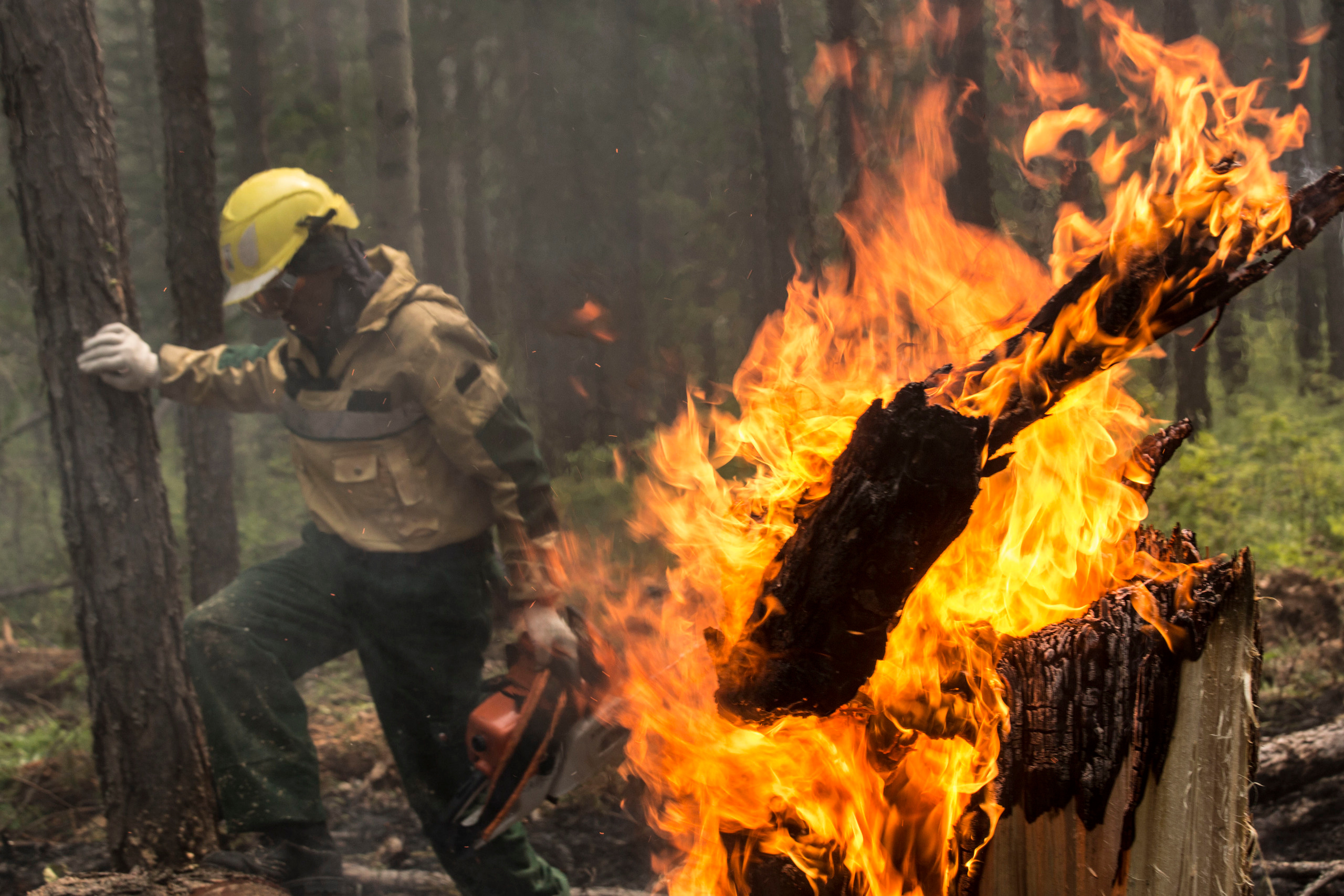 Пожары. Работа Авиалесоохраны. Фотограф Анна Барне