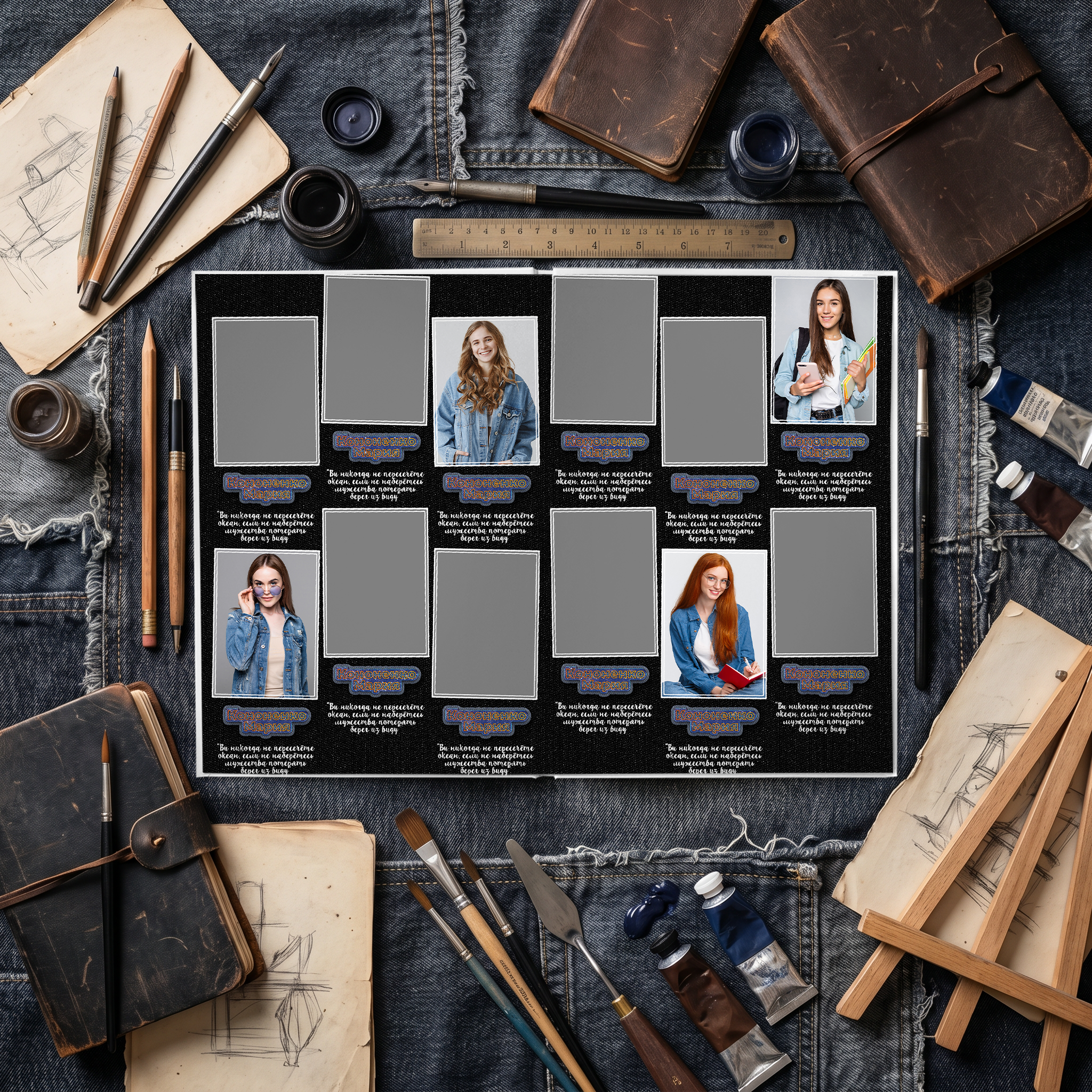 015 Jeans. Дизайны, psd шаблоны школьных и выпускных альбомов и обложек