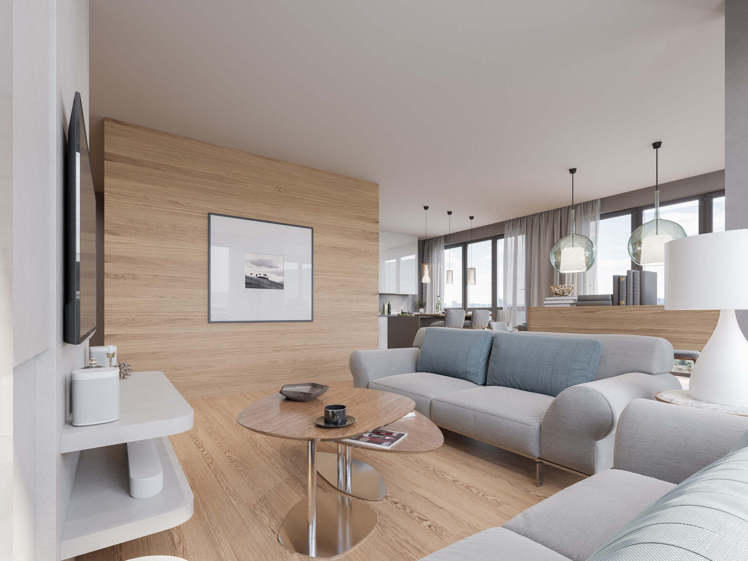 3D Визуализация Интерьера Квартиры в Современном Стиле с Панорамными Окнами. Визуализатор интерьера в Москве | Брагин Кирилл