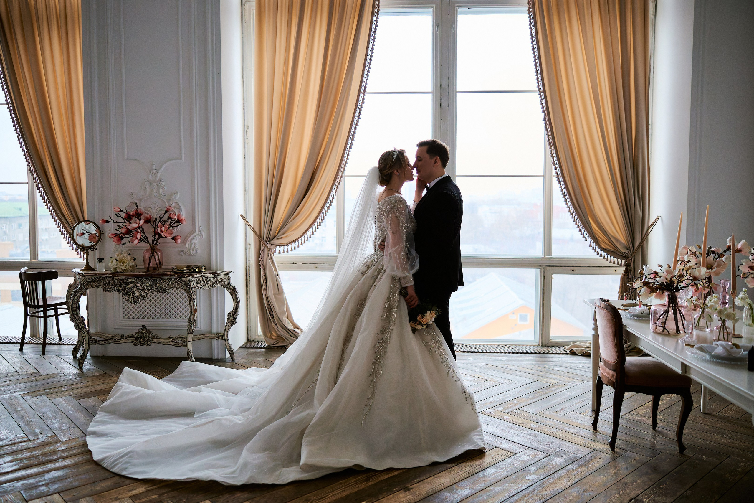 Свадебная фотосессия в студии. Свадебный фотограф Сергей Колбинский