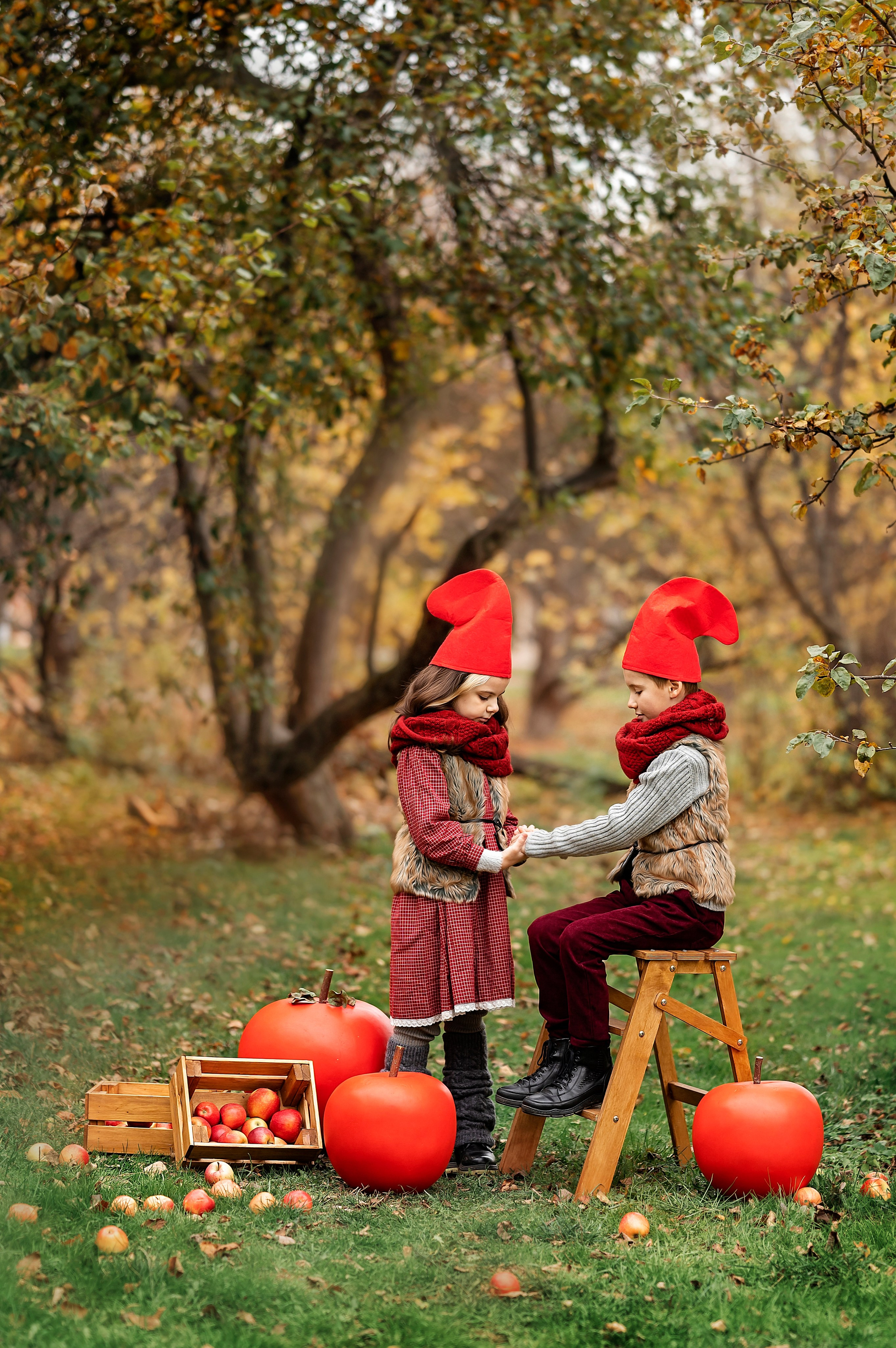 Парк Ангарские пруды «Яблочный фотопроект». Детский и семейный фотограф г. Москва Оксана Катаджи