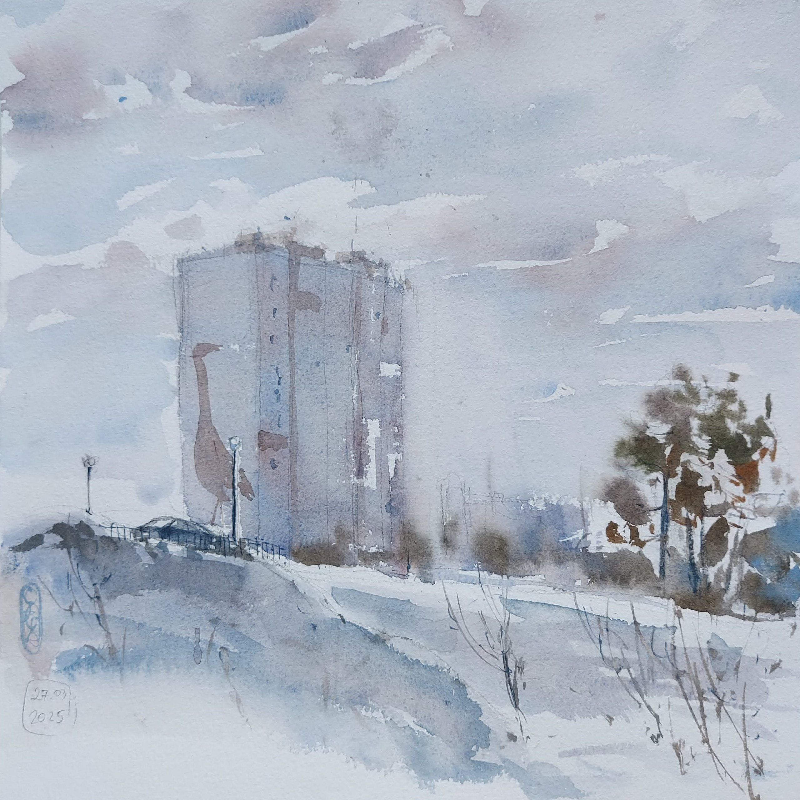 Not-quite-"The Green Hills" neighbourhood | Tomsk, Russia | March 2025 | 26 x 26 cm