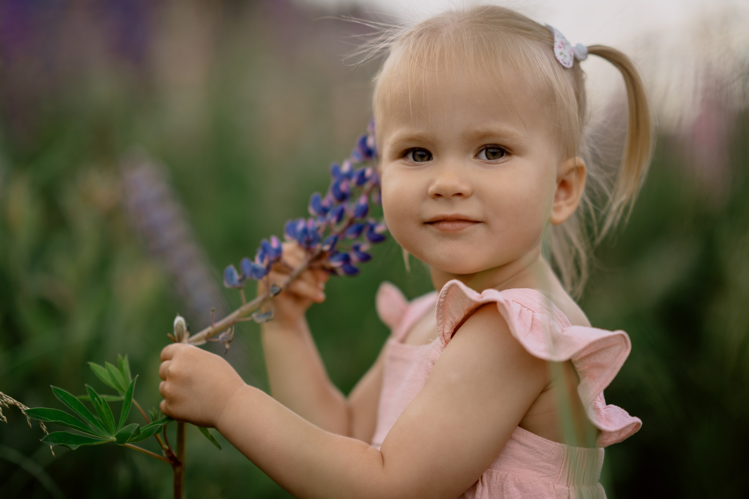 Фотосессия в люпинах. Анюта с мамой и папой. Семейный и детский фотограф в Сергиев Посаде, Хотьково Якимчук Любовь