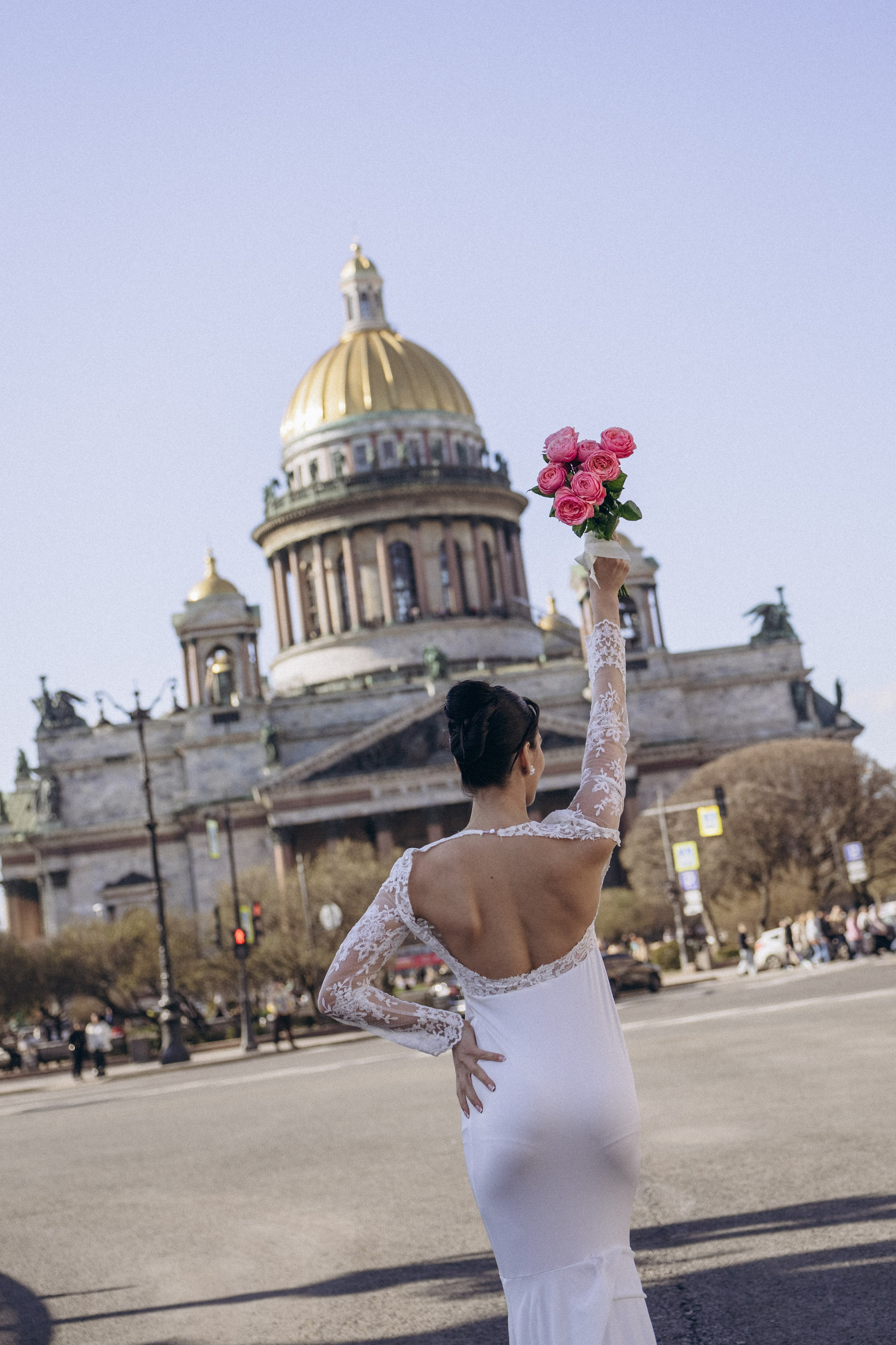 Свадебная прогулка на Исаакиевском соборе. Семейный фотограф в Санкт-Петербурге Екатерина Васильева