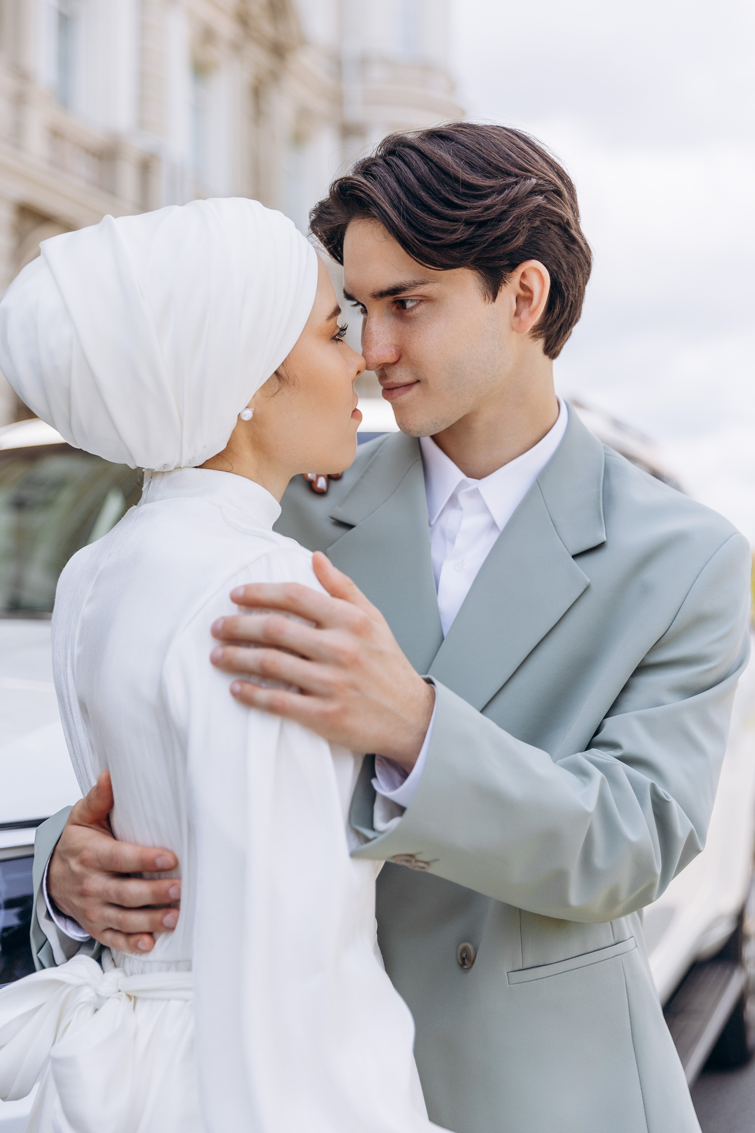 нежное фото пары на никах, свадебный фотограф Казань