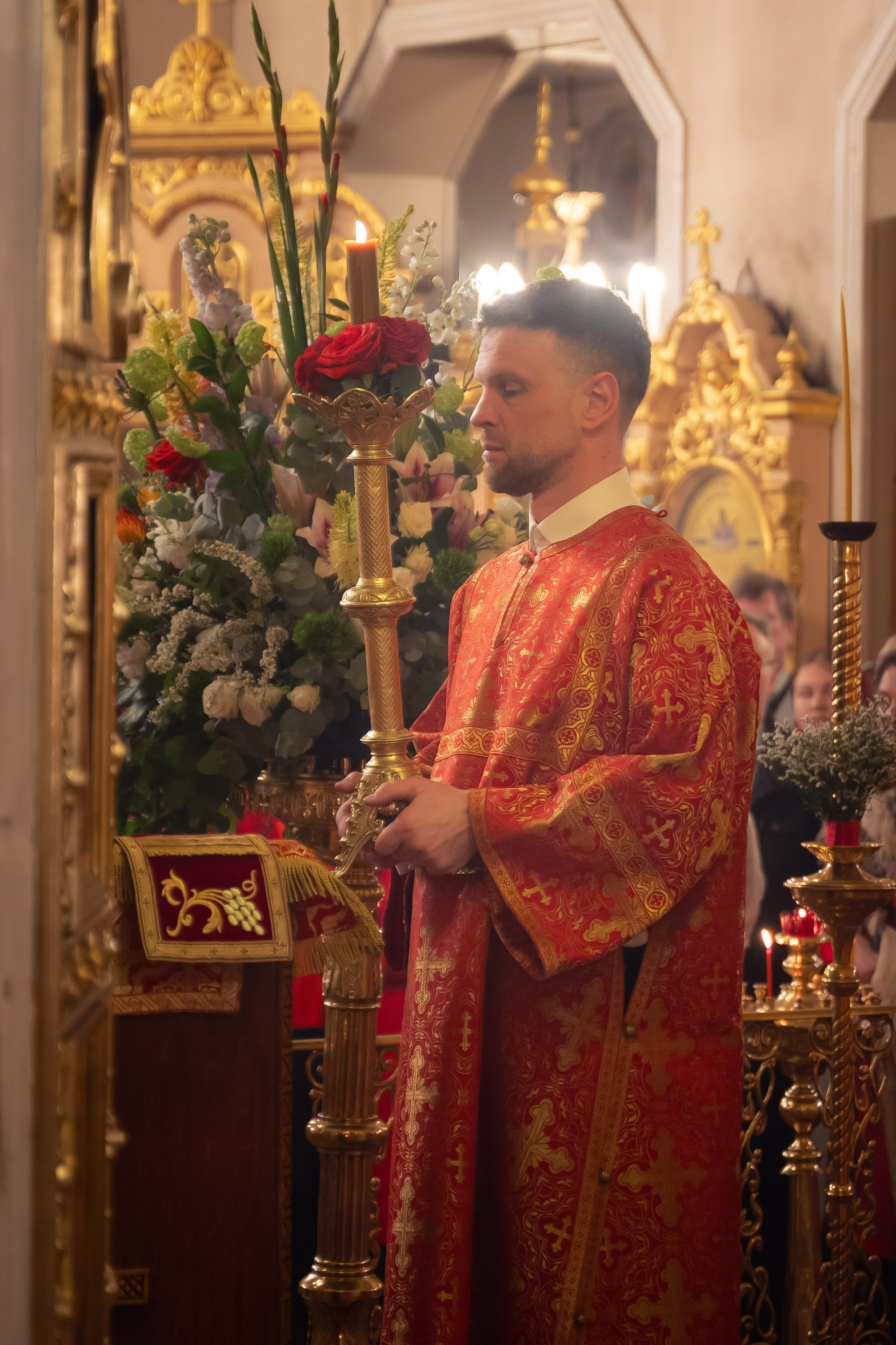 Богородский храм. Пасха. Полунощница, Божественная литургия. Антон и Татьяна Денисенко — В храме