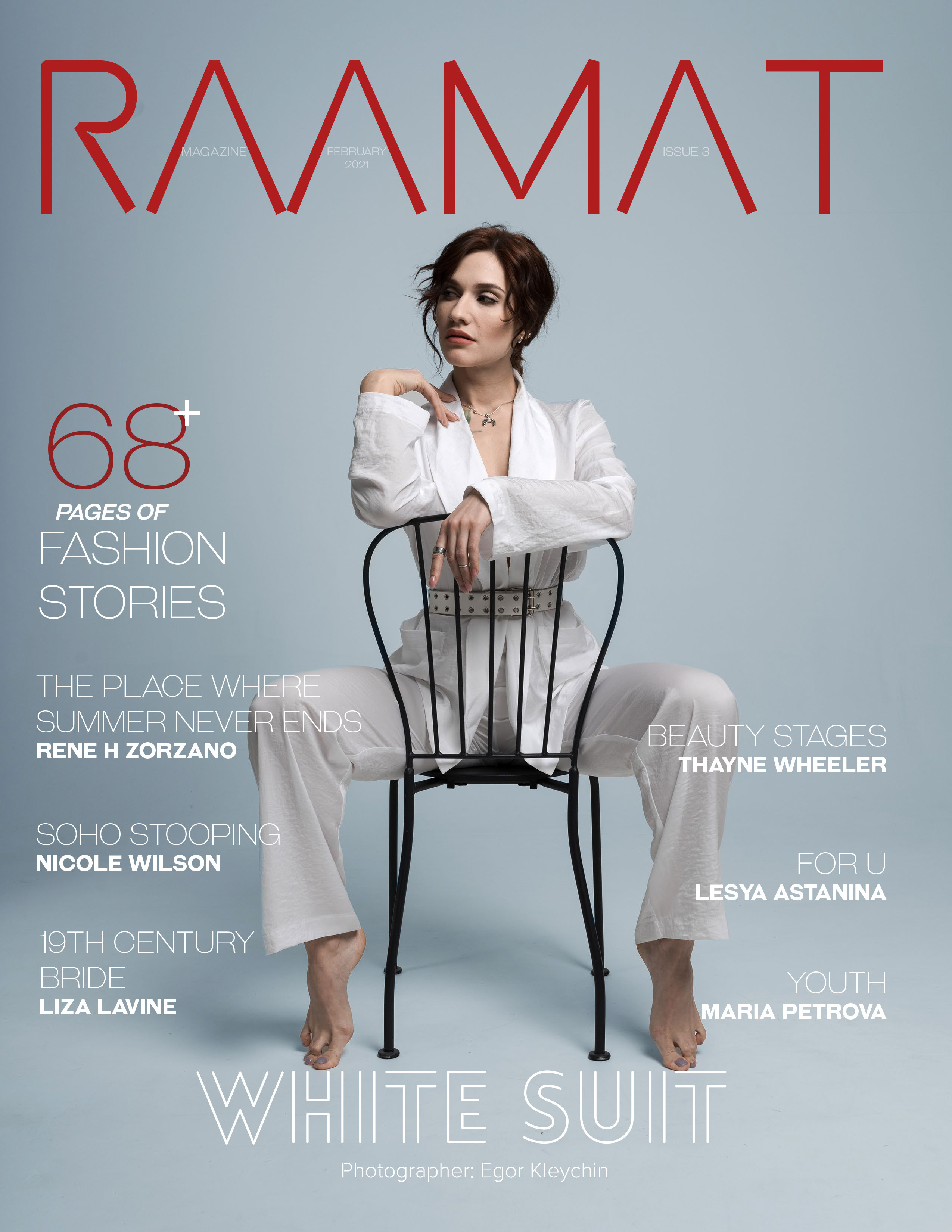 Raamat magazine. White suit. Съемка портретных фотографий в Краснодаре Егор Клейчин