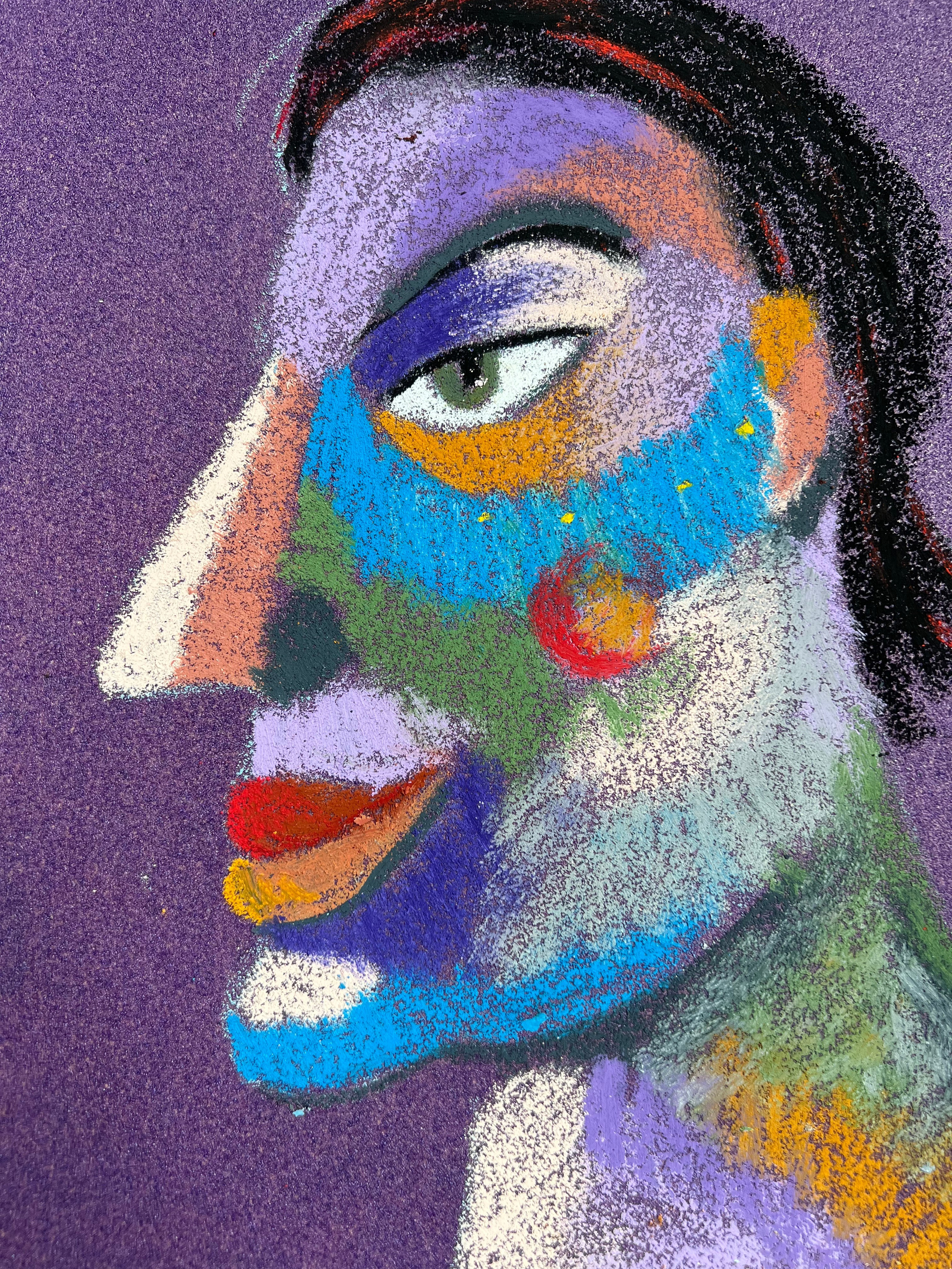 Strong Medium: Oil pastel, sandpaper Size: 28 x 23 cm