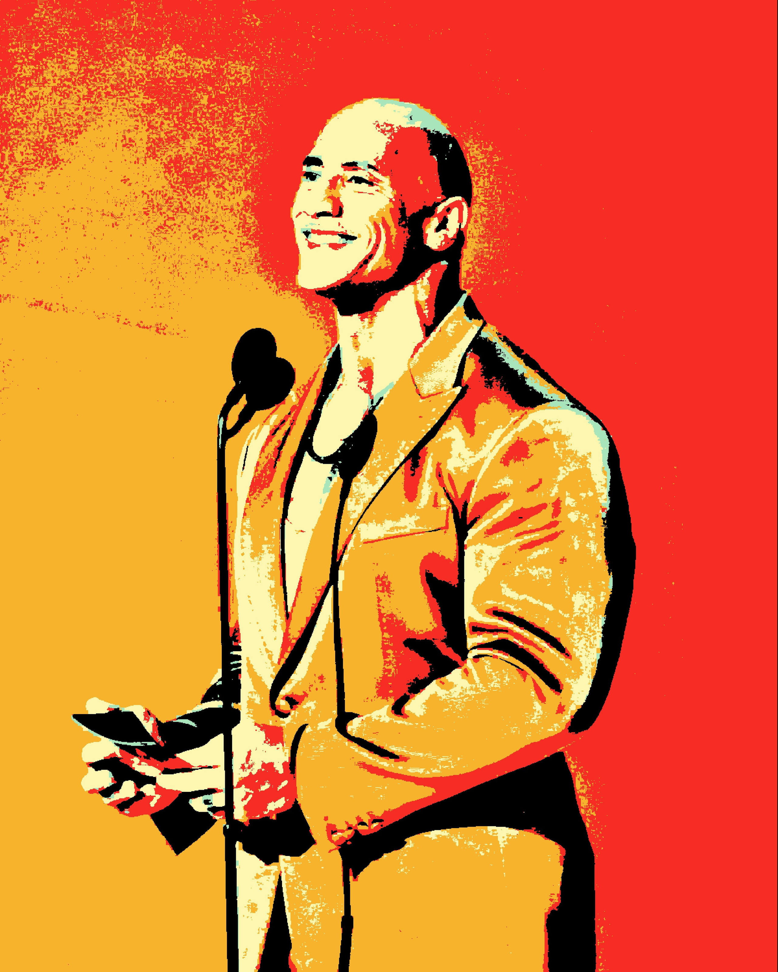 Дуэйн Джонсон (Dwayne Johnson). Визуальный арт пиксельный художник Василь Пиксель