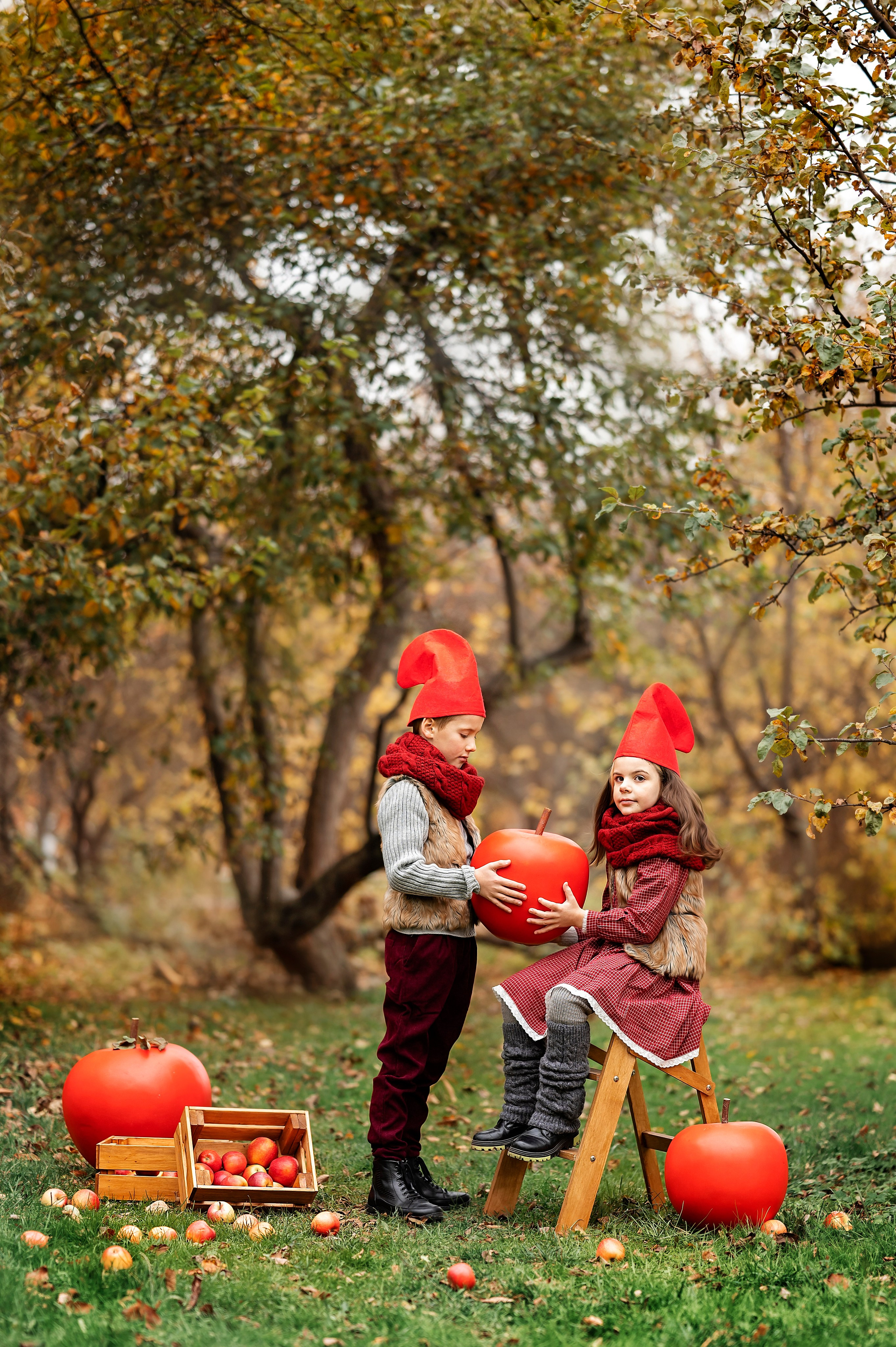 Парк Ангарские пруды «Яблочный фотопроект». Детский и семейный фотограф г. Москва Оксана Катаджи