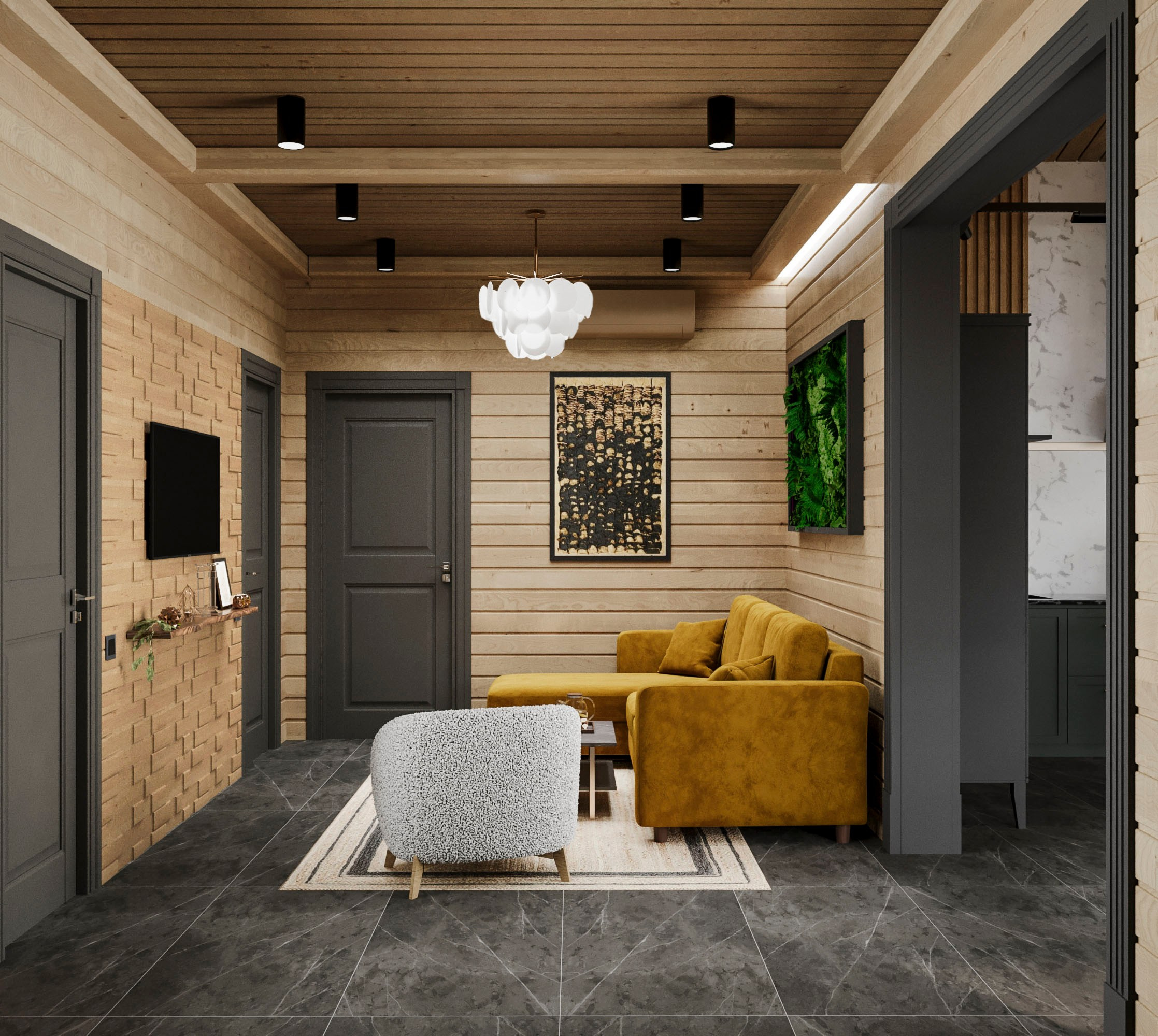 Банный комплекс в КП «Киварин ручей». Дизайнер интерьера в Санкт-Петербурге Ольга Рытаровская