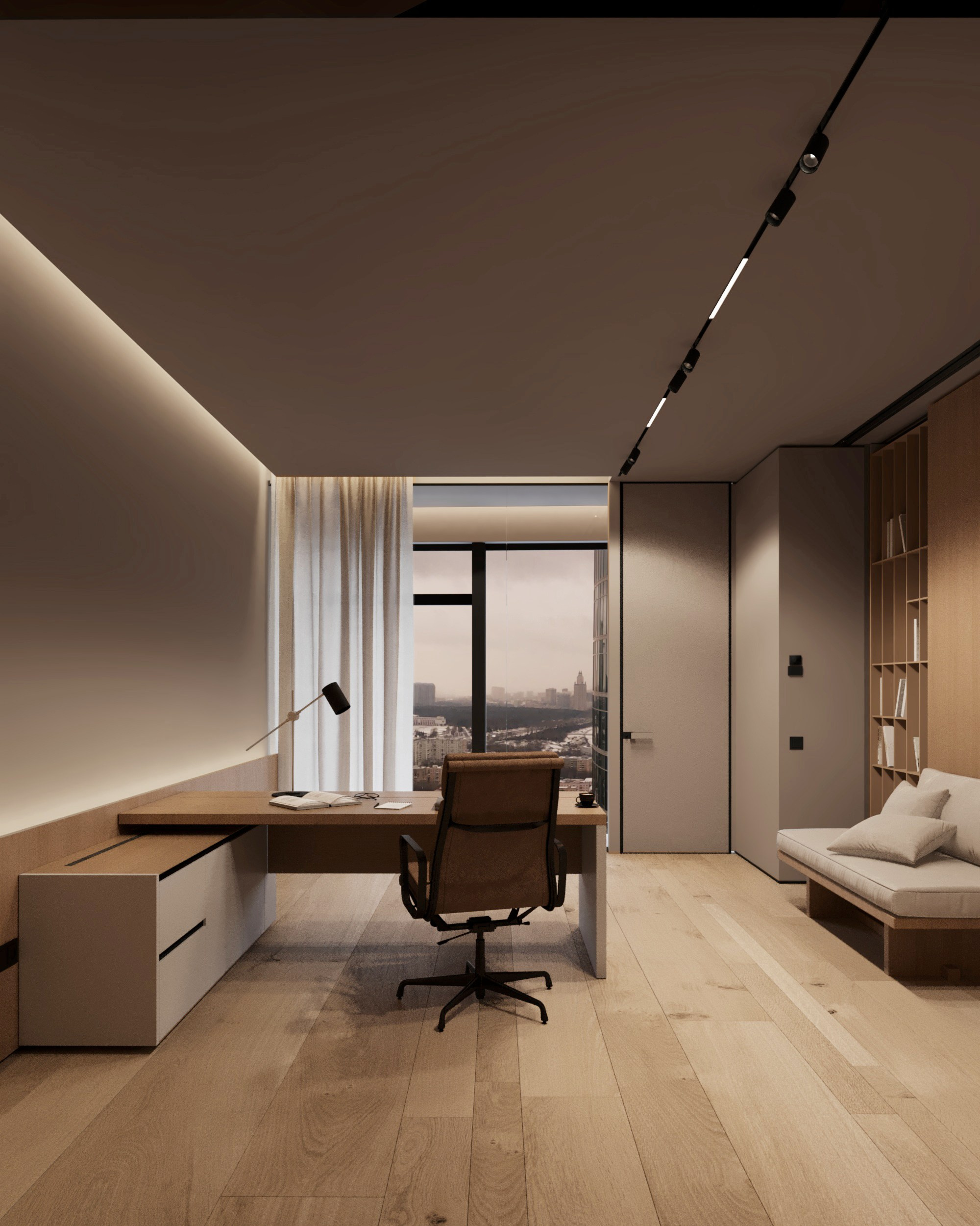 Апартаменты в башне Санкт-Петербург. Архитектурные интерьеры