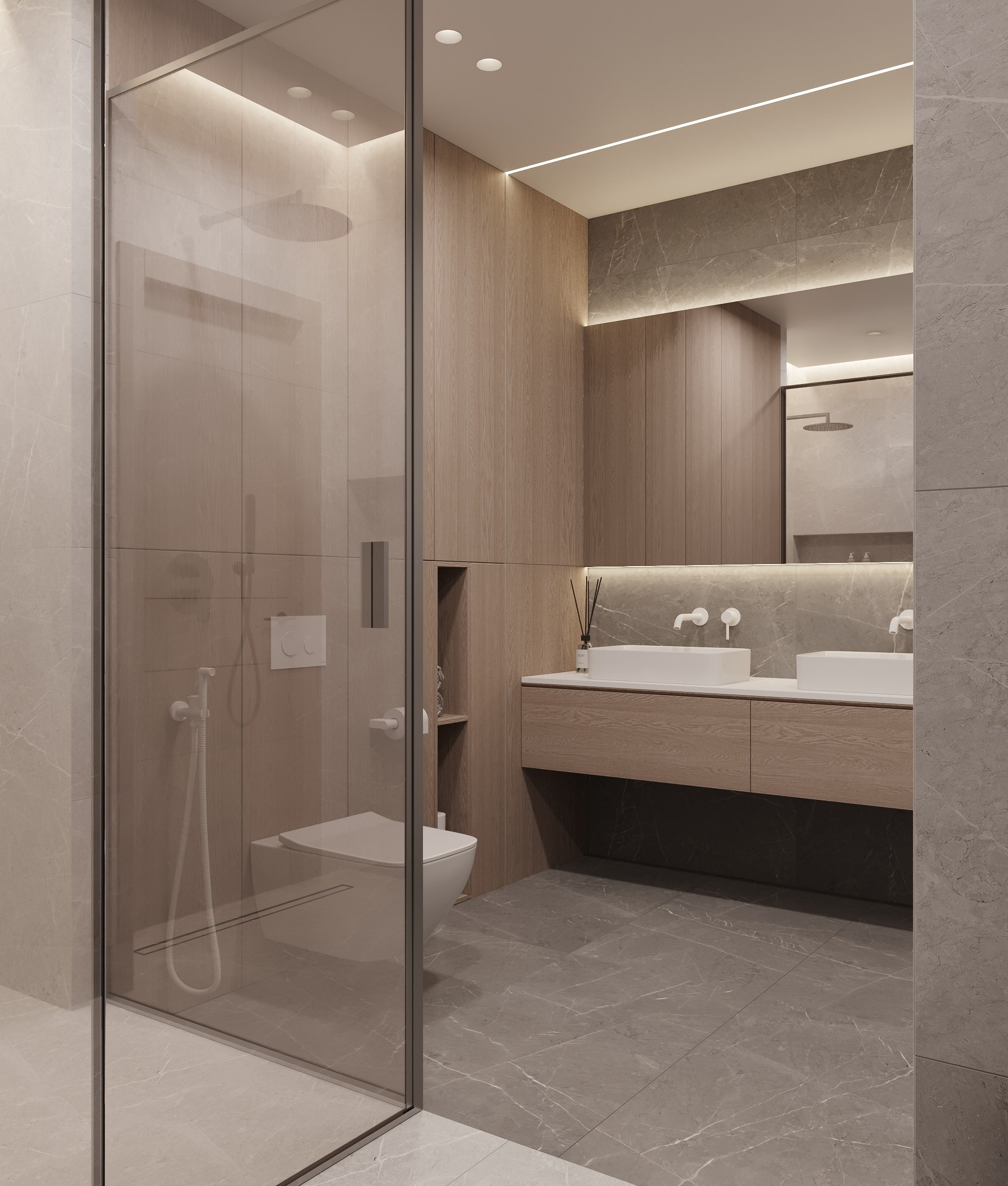 2-я Круговая, 67.3 кв.м. Дизайн интерьера, 3D-визуализация Владивосток