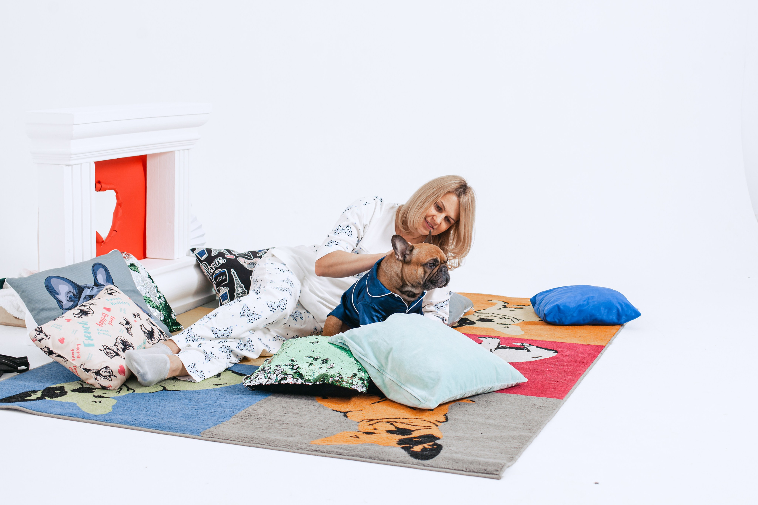 Пижамная вечеринка французских бульдогов и их хозяев. Фотограф-анималист Татьяна Степанова