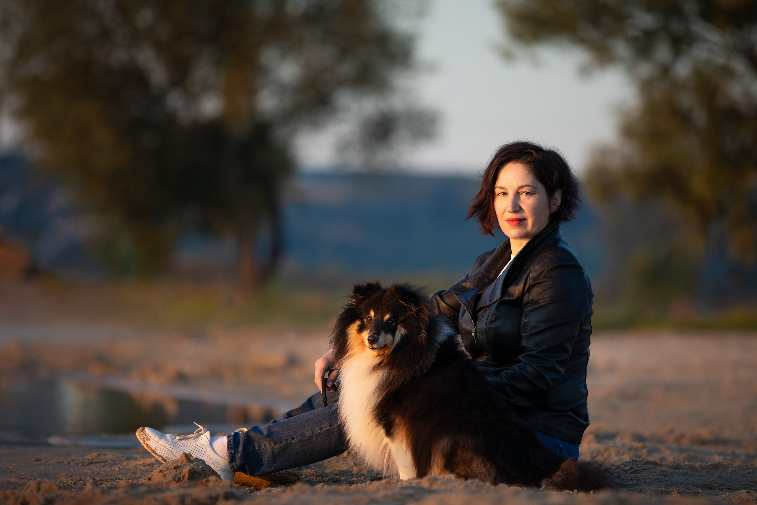 Съемка с шелти на рассвете на песчаном карьере. Фотограф-анималист в Москве и Московской области Татьяна Фролова