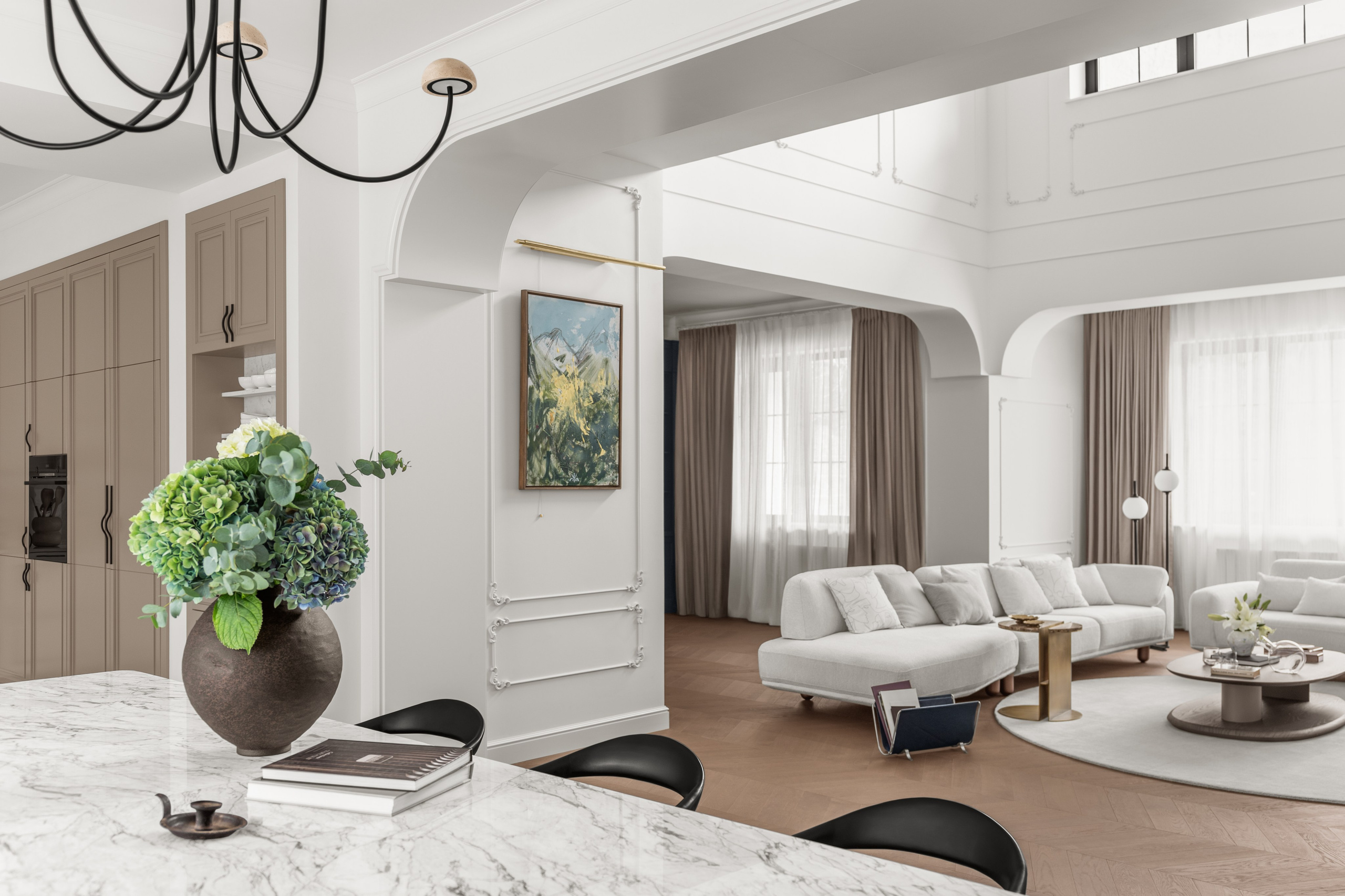 Профессиональная фотосъёмка дизайна интерьера коттеджа в г. Алматы. Роман Якунин — интерьерный фотограф в Алматы