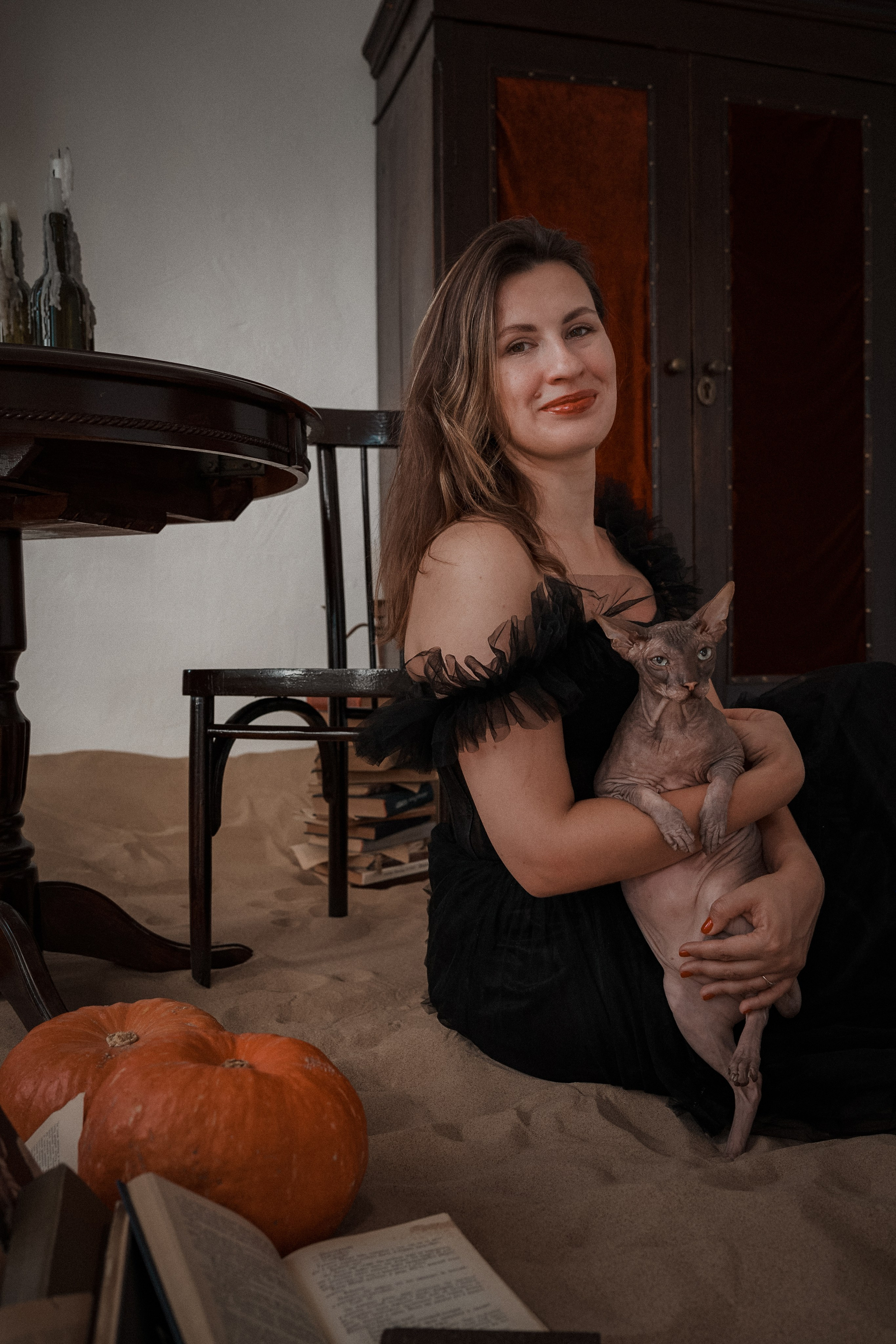 Мария, коты Рамсик и Вася. Фотограф анималист в Казани Алина Сулейманова. Фотограф животных