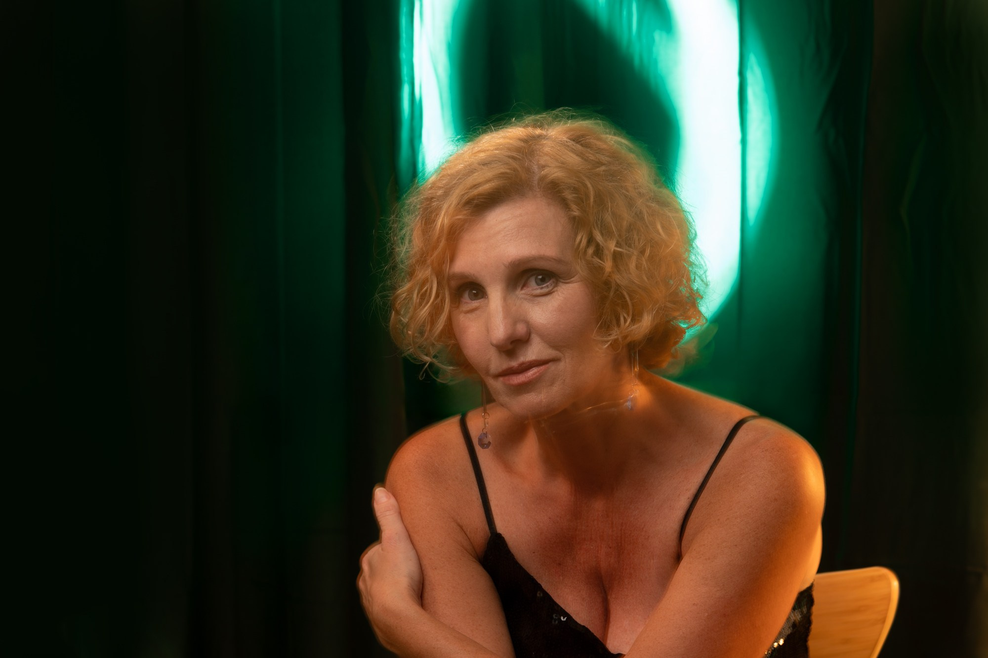 dramatic female studio portrait, surrealistic portrait, light coloring, Rehovot Israel