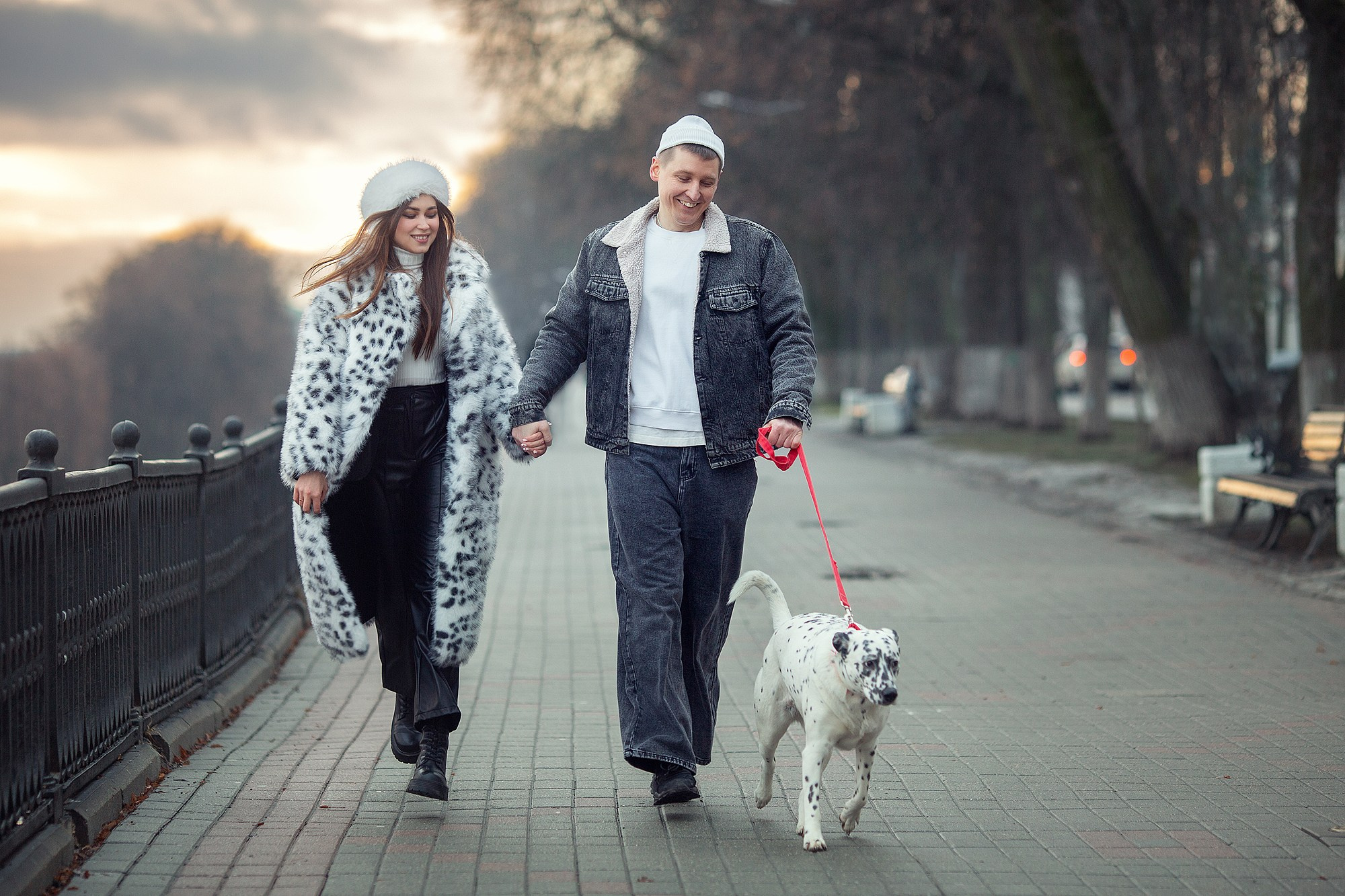 Красивая лав стори с четвероногим другом. Семейный фотограф Татьяна Надеждина | Москва, Московская область, Ярославль