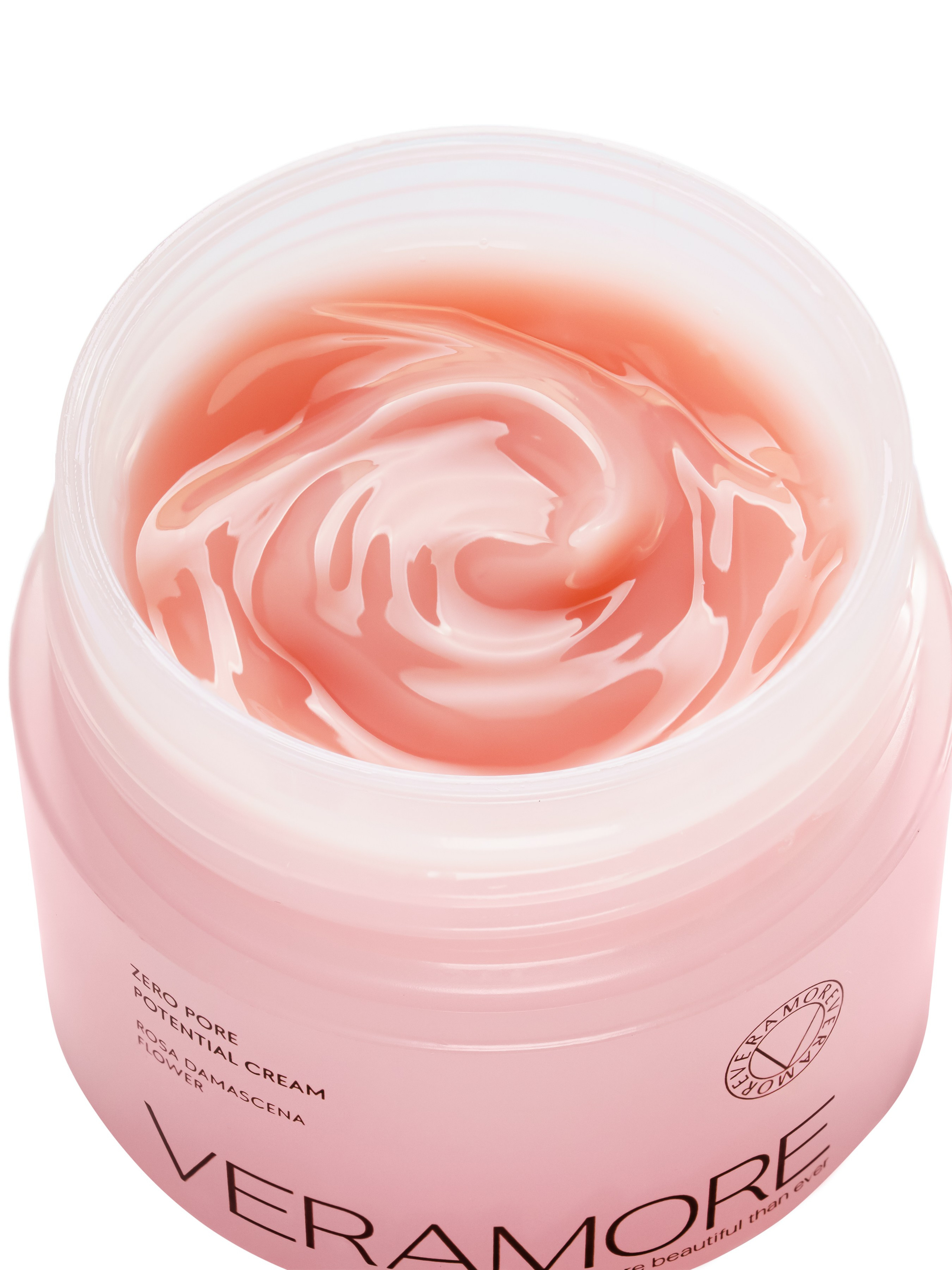 Крупный план текстуры крема VERAMORE Zero Pore Potential Cream — съёмка для демонстрации консистенции в карточке маркетплейса