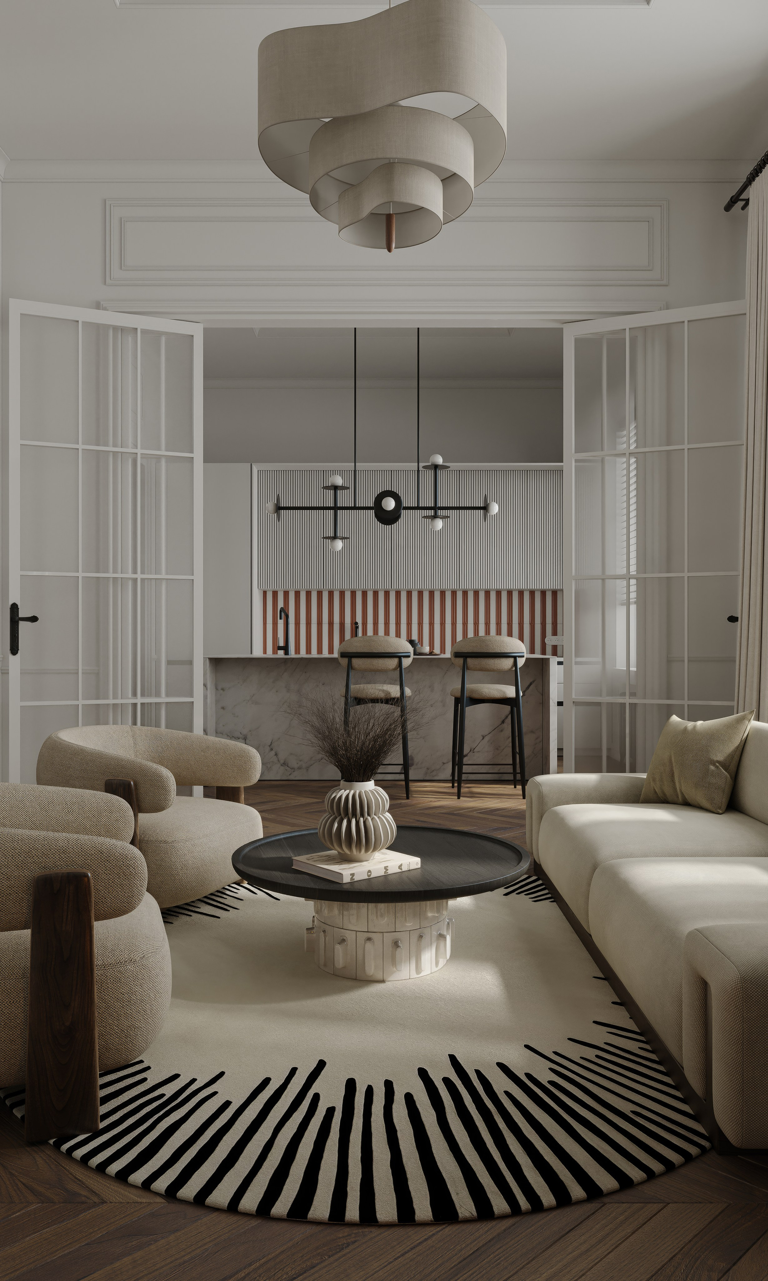 Апартаменты. 3D визуализация интерьера и архитектурной среды