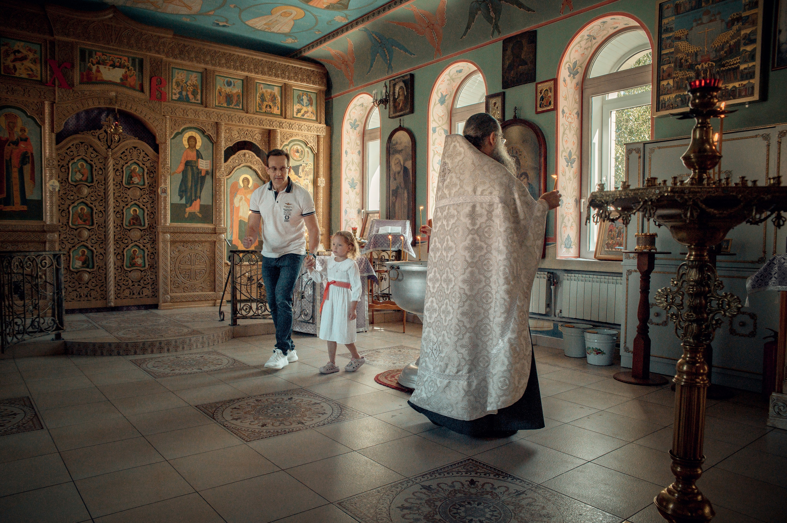Таинство Крещения Арины, Церковь Всех Святых в Земле Российской г. Волгоград. Церковный, семейный и репортажный фотограф Волгоград, Волжский