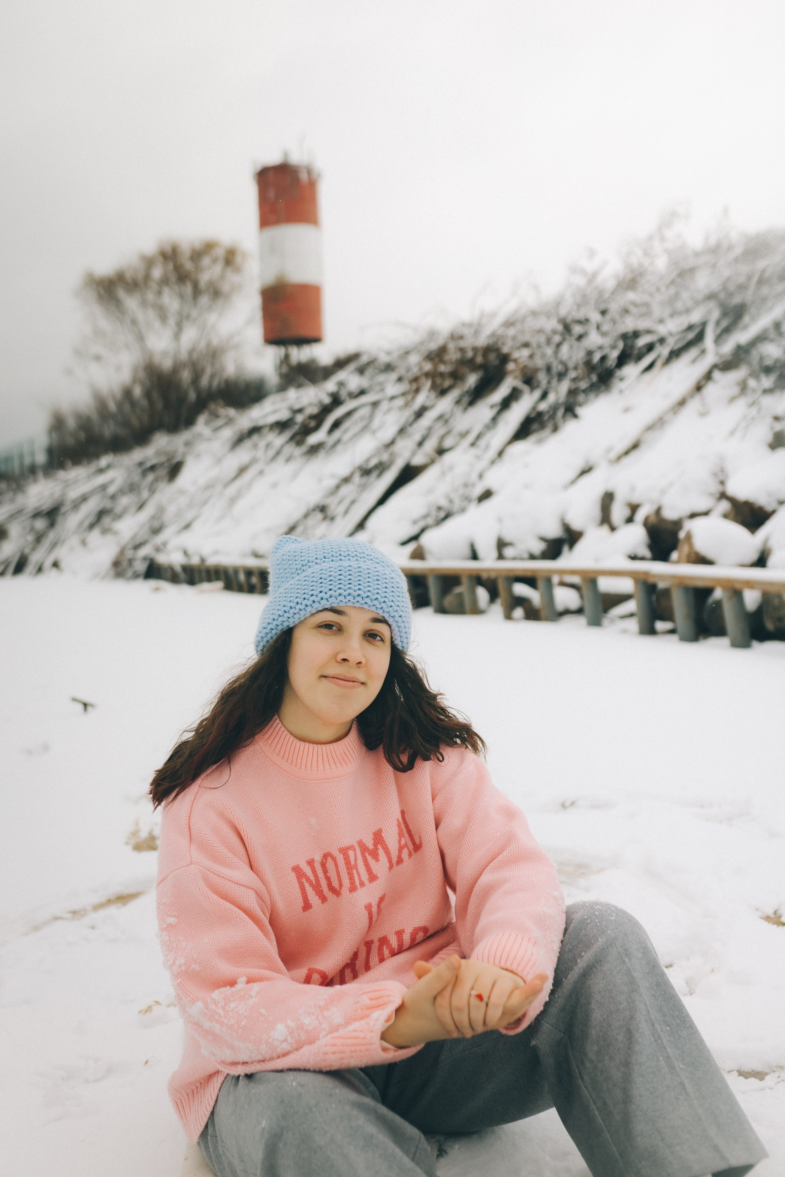 Маша и зима на Балтике. Фотограф Зеленоградск Красильникова Елена