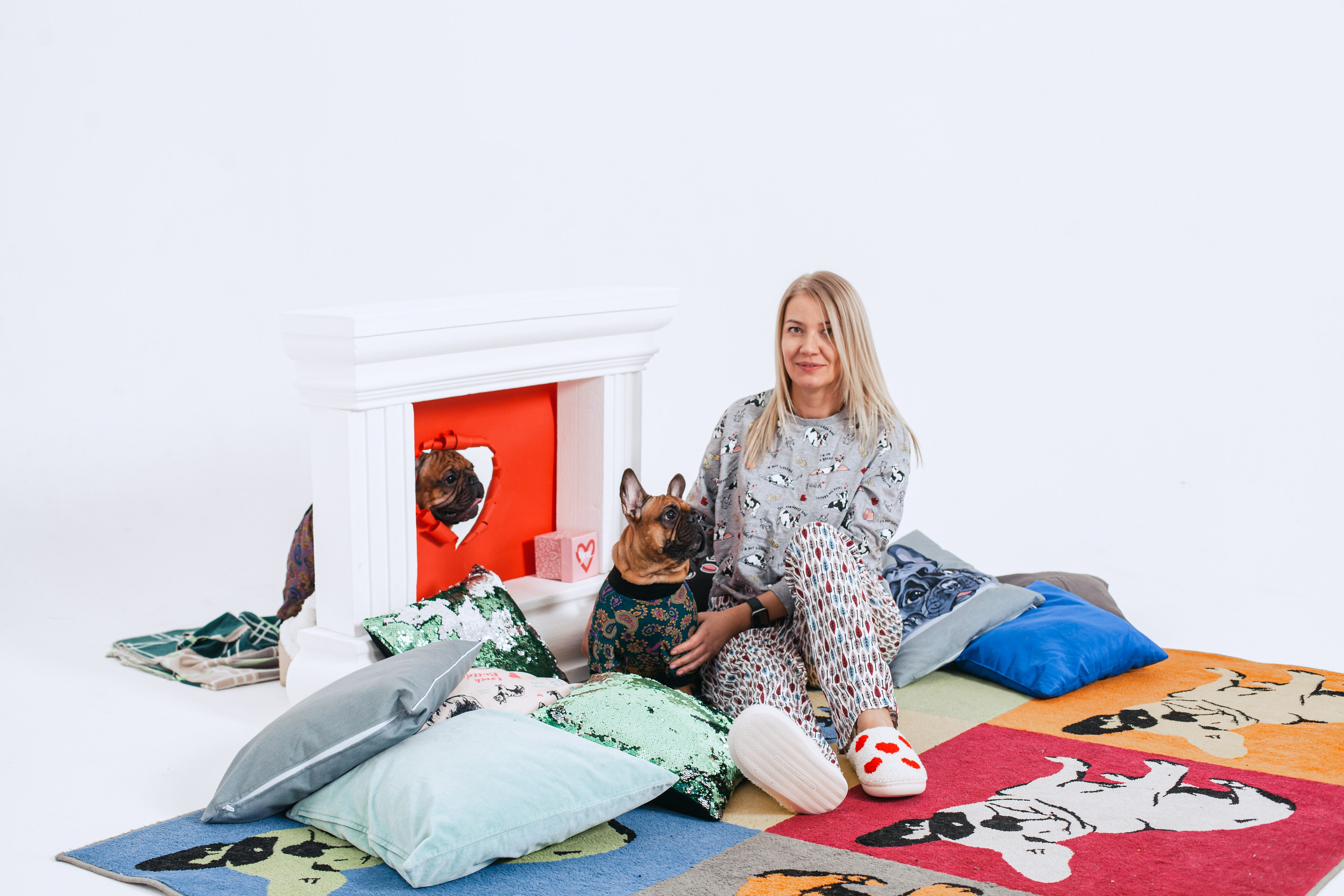 Пижамная вечеринка французских бульдогов и их хозяев. Фотограф-анималист Татьяна Степанова