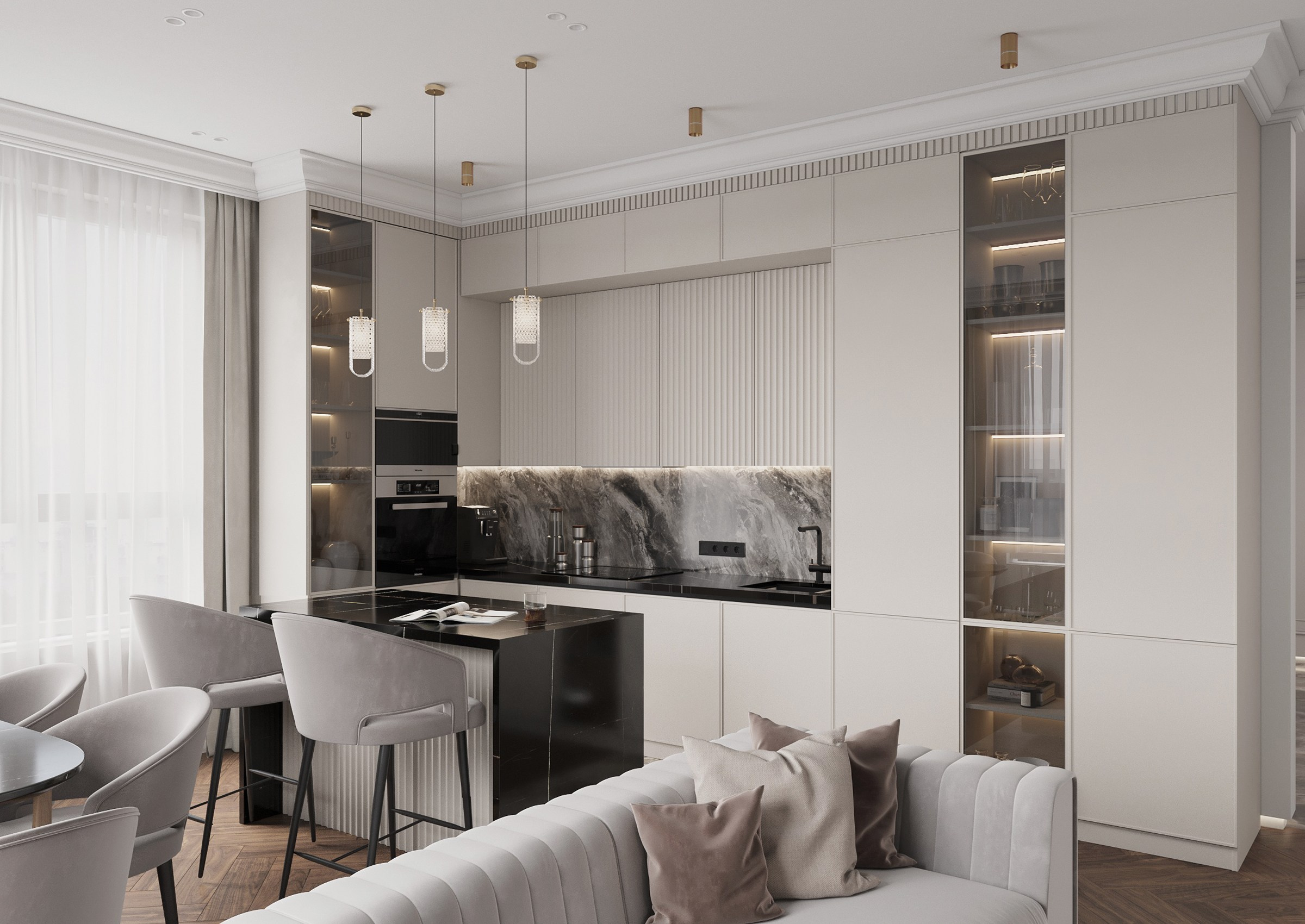 ЖК Тесоро. Дизайн Анна Лавриченко. 3D визуализатор интерьеров Ксения Жарко