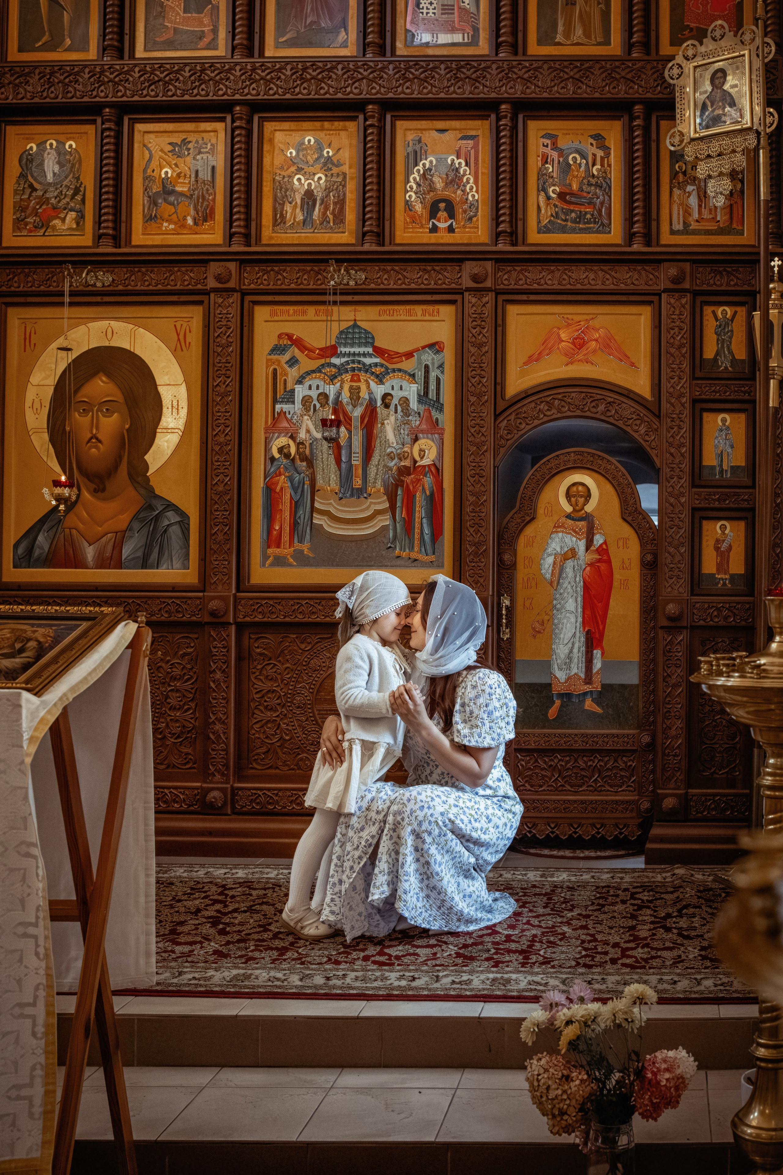 Таинство Крещения малыша в храме Воскресения Христова, с. Трубино (Калужская обл.). Надежда Стар семейный и церковный фотограф в Жукове и Калужской области