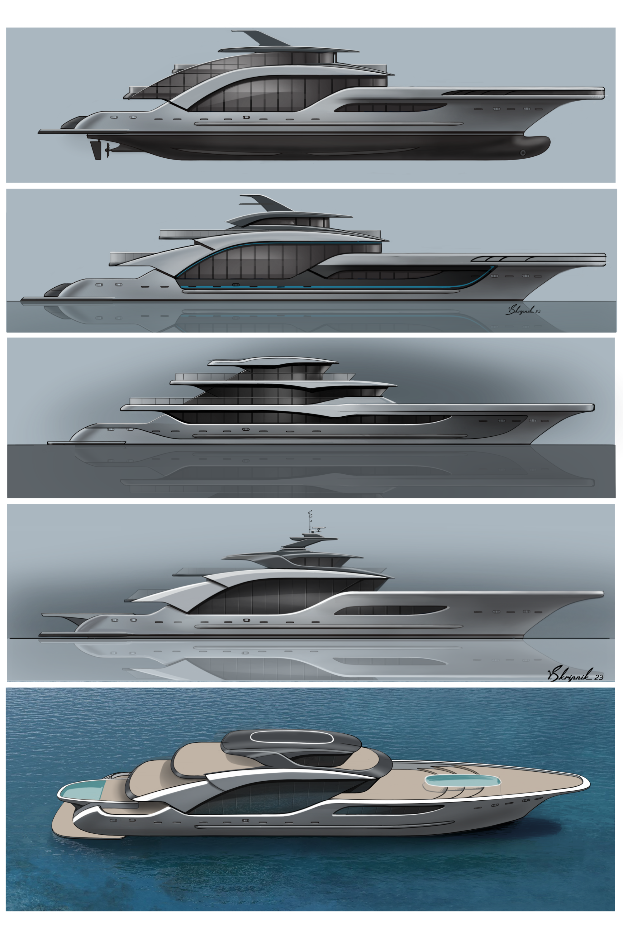 Project 52 m. Design Yachts and Cars
