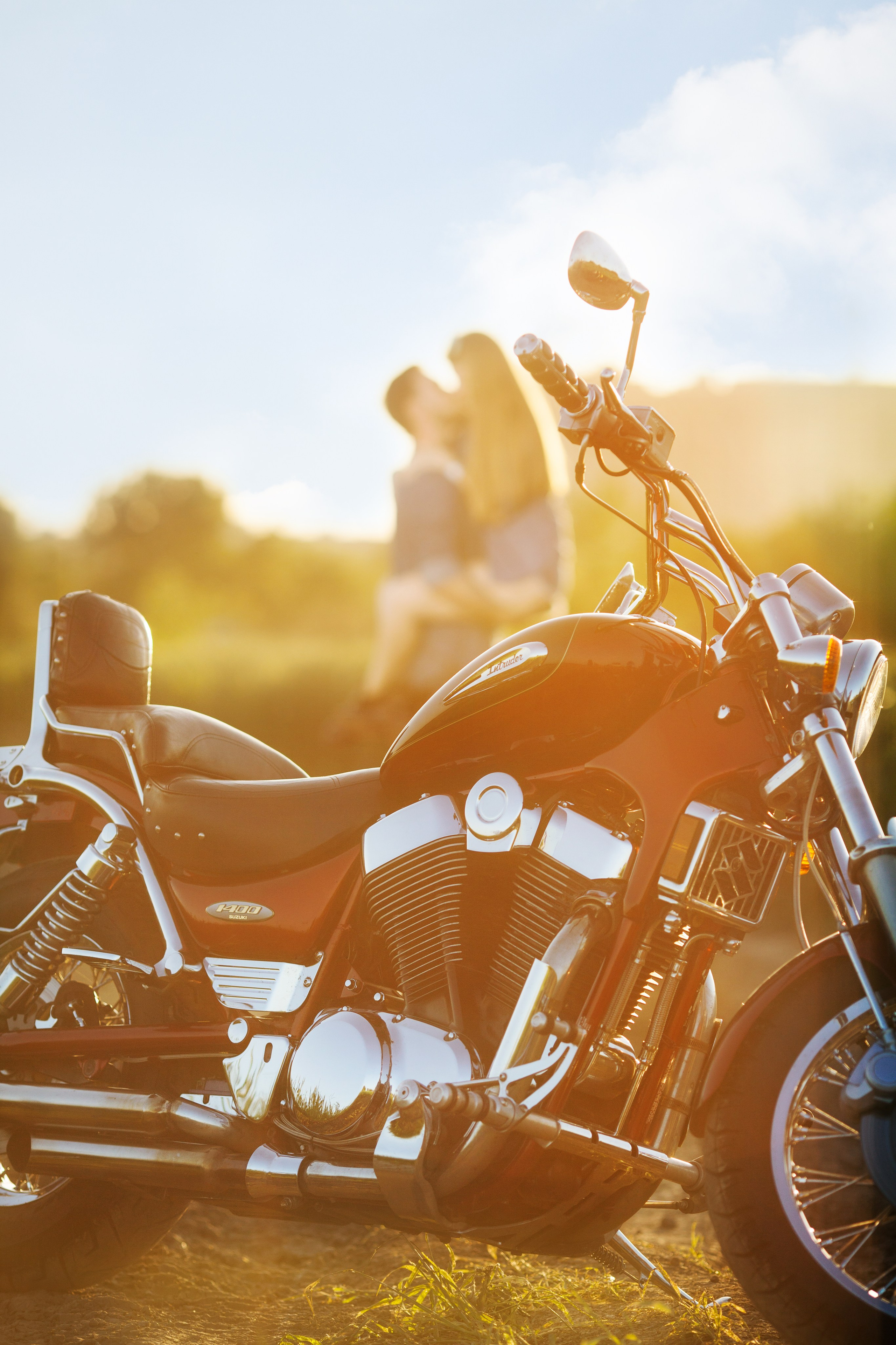 Сергей, Евгения и мотоцикл. Семейный и детский фотограф в Краснодаре Брусилова Марина